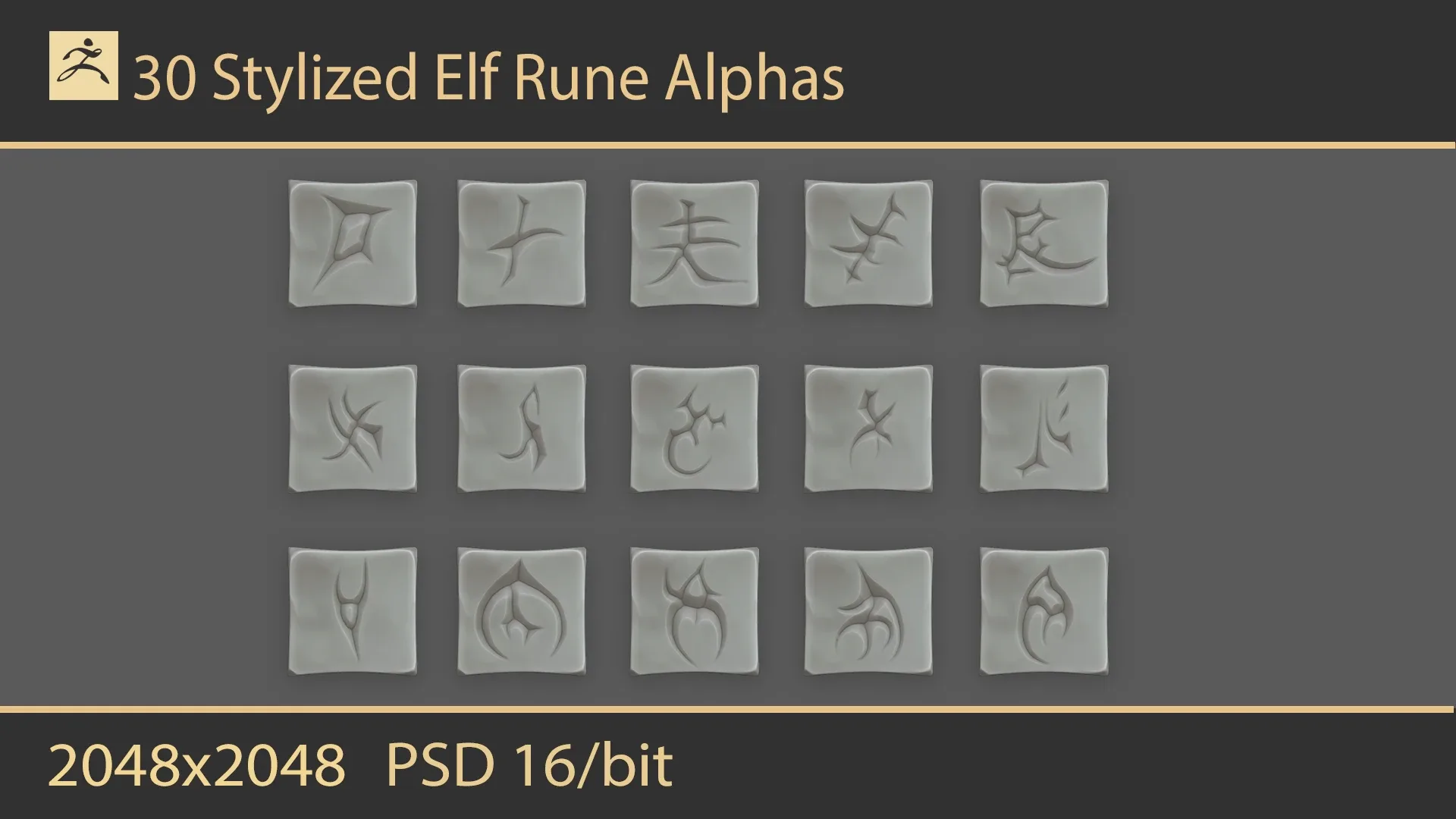 Stylized Elf Rune Alphas