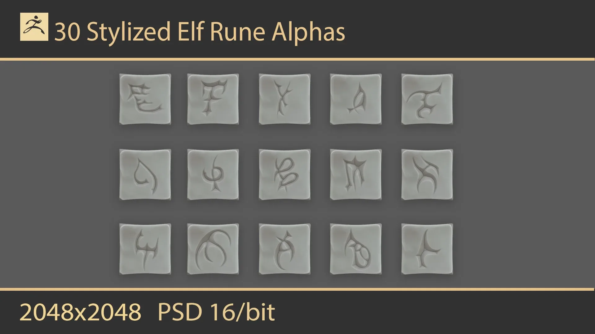 Stylized Elf Rune Alphas