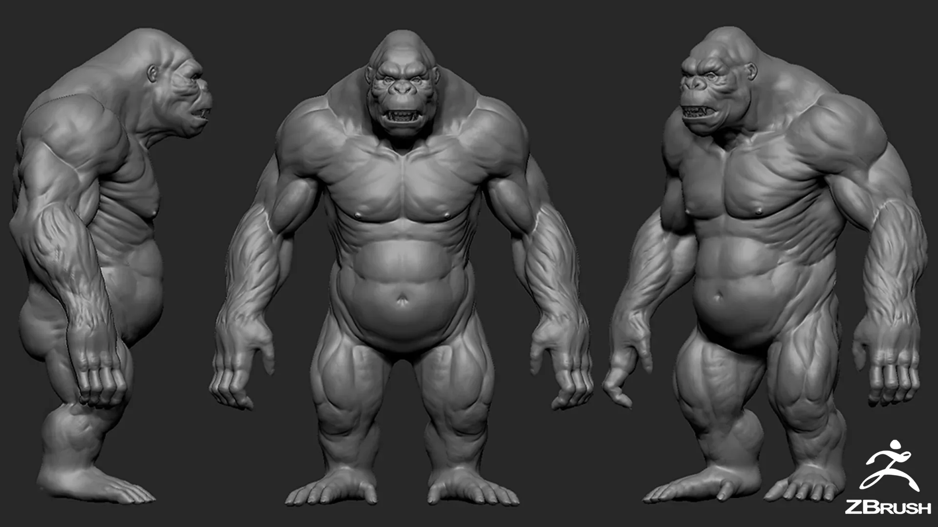 Primate Pack ( Monkey, Chimpanzee, Gorilla, Orangutan ) - Topology + UV Map