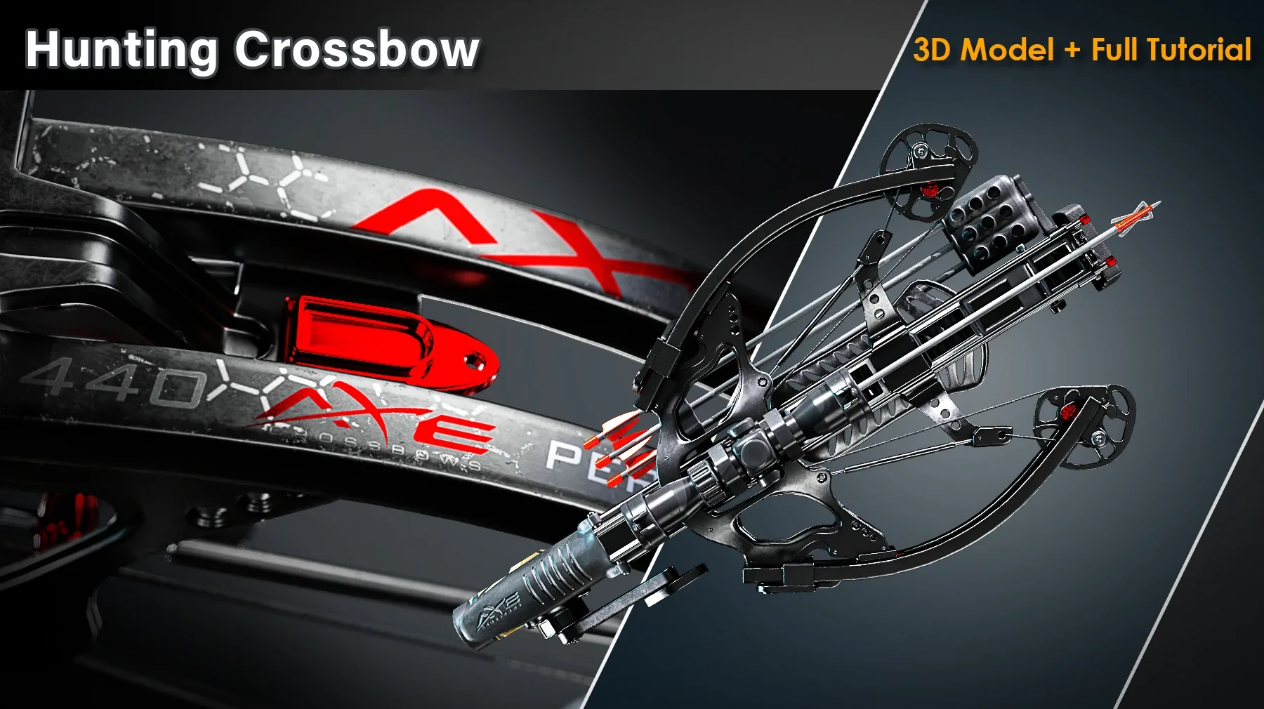 Hunting Crossbow / 3D Model + Full Tutorial