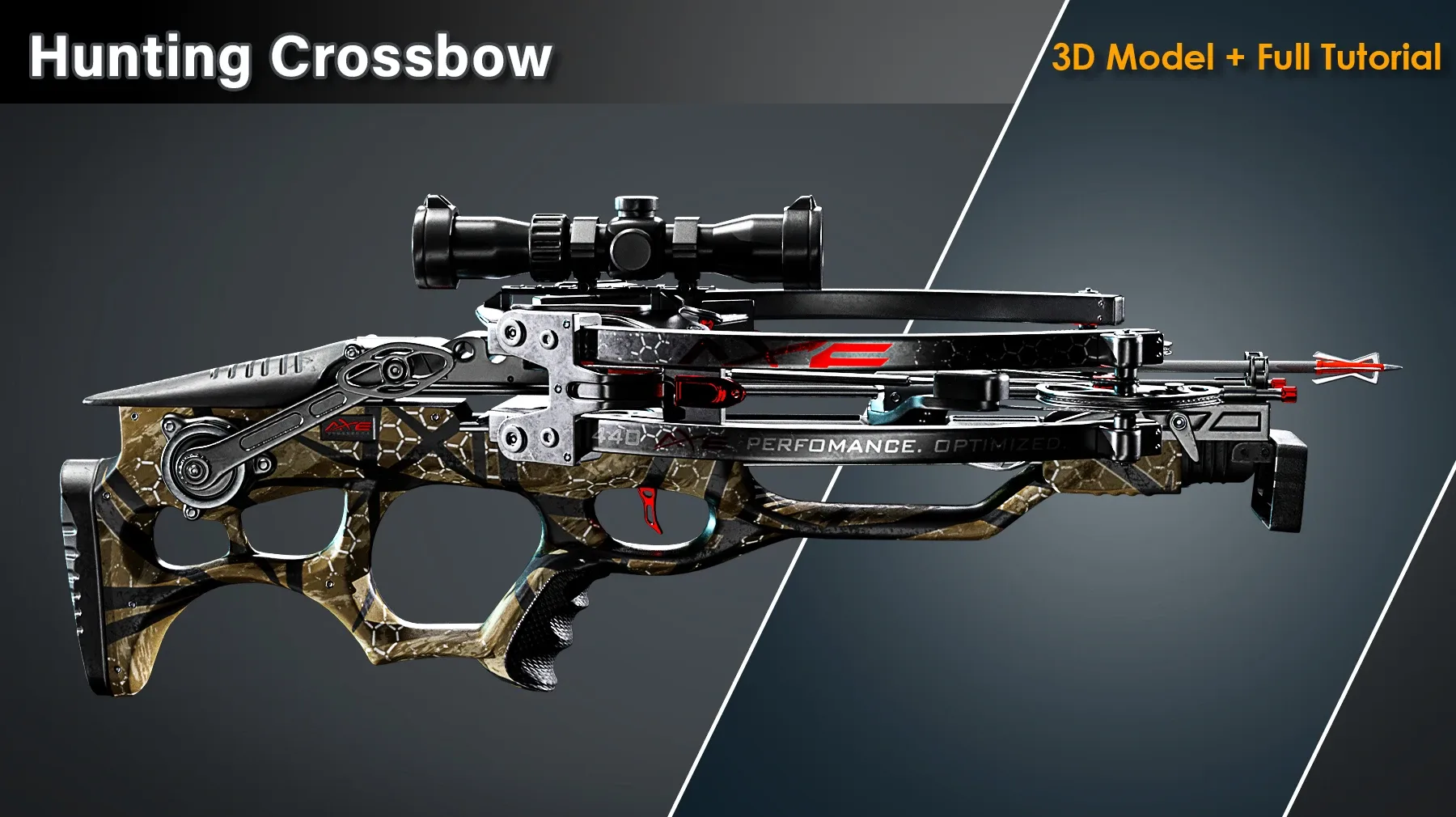 Hunting Crossbow / 3D Model + Full Tutorial