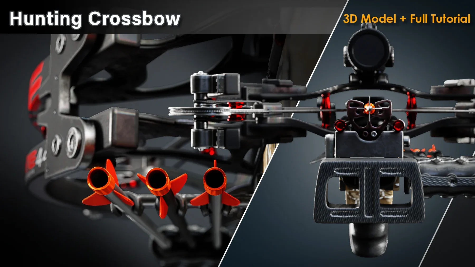 Hunting Crossbow / 3D Model + Full Tutorial