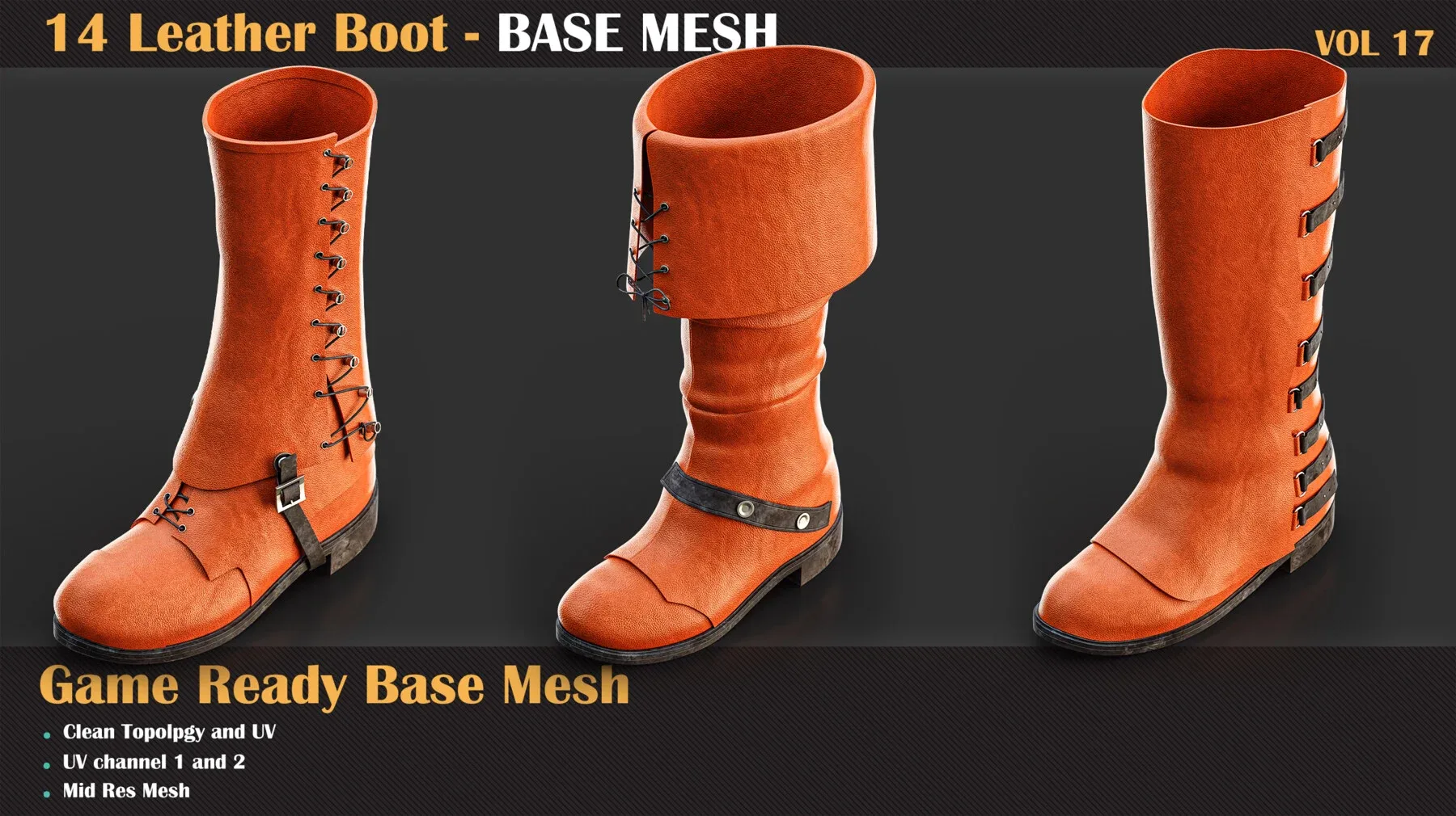 14 Leather Boot BASE MESH - VOL 17