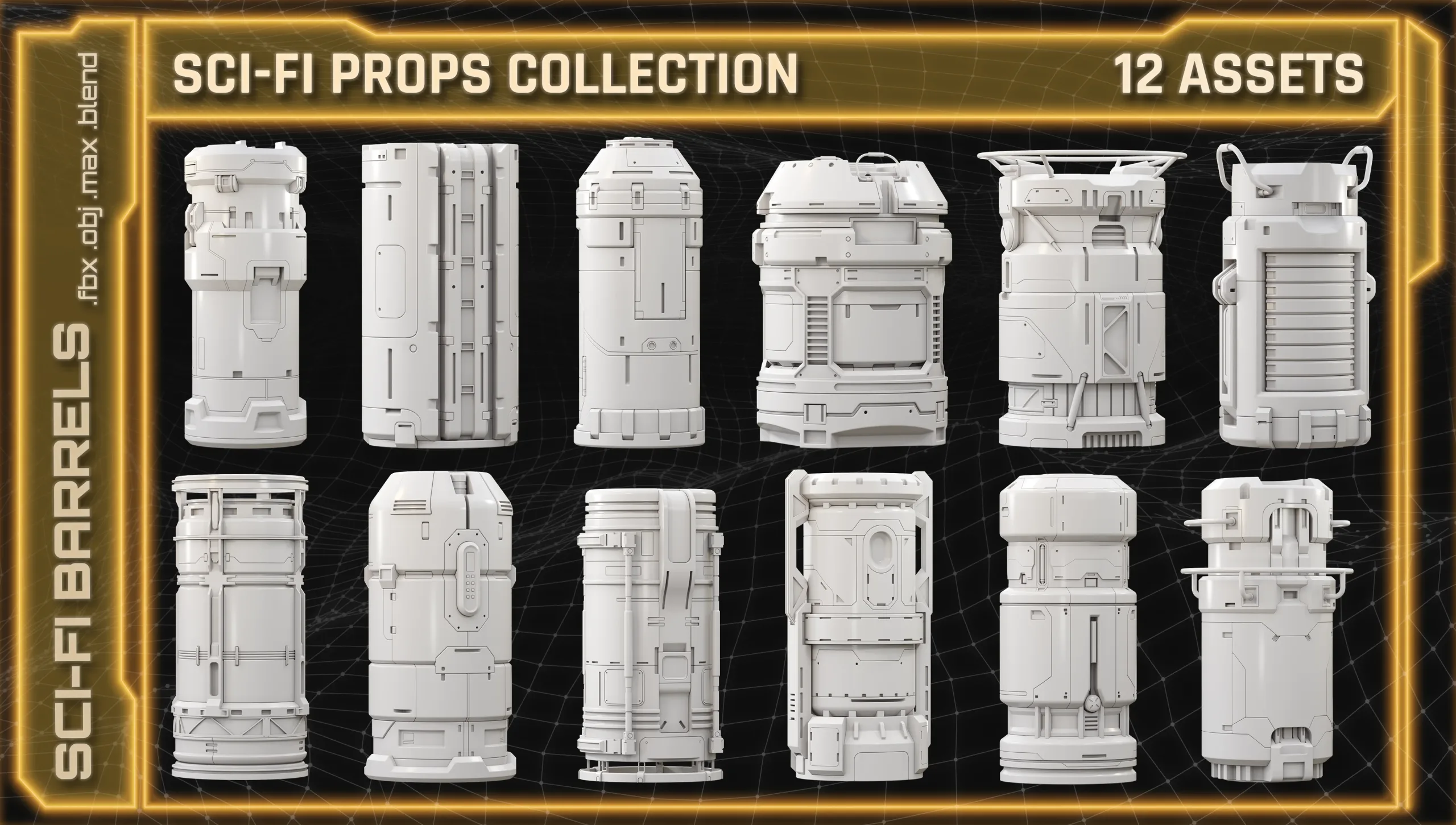 SCI-FI Props Collection BARRELS