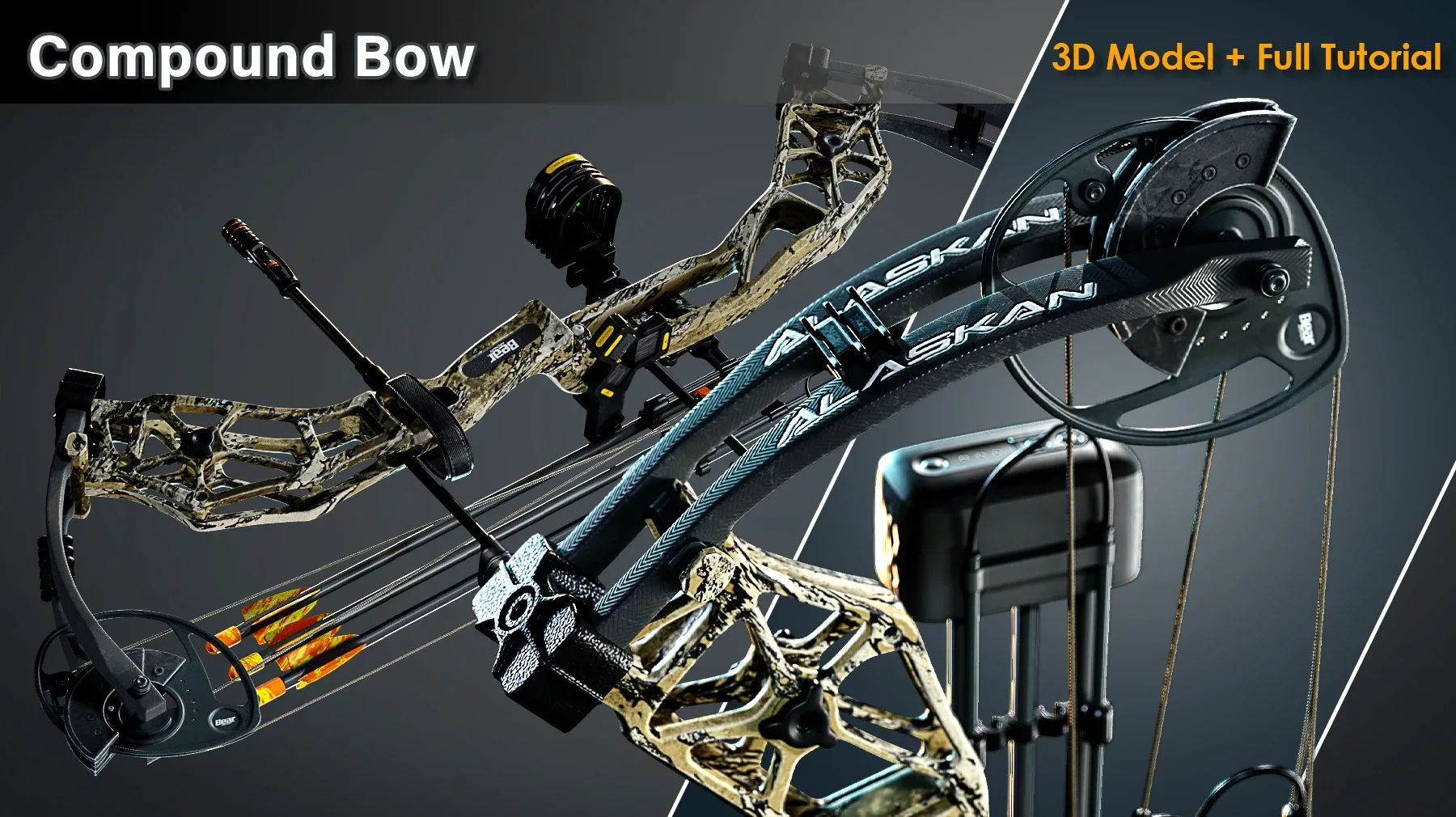 Compound Bow / 3D Model + Full Tutorial