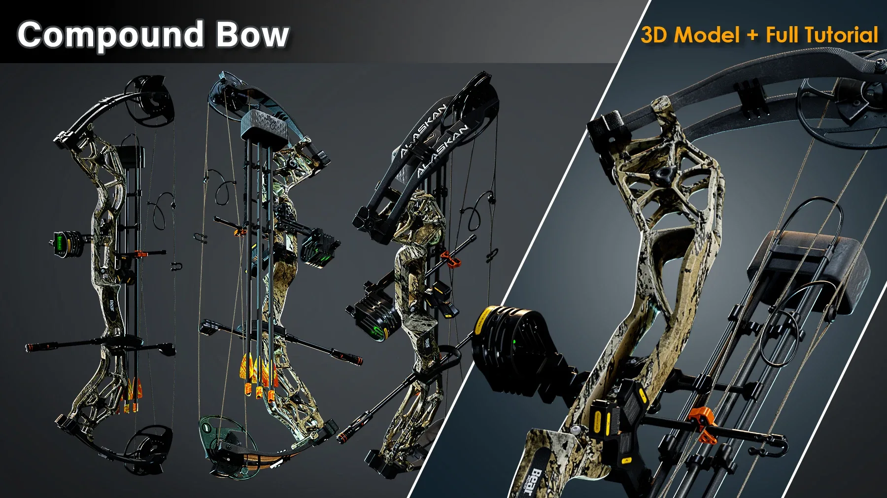 Compound Bow / 3D Model + Full Tutorial