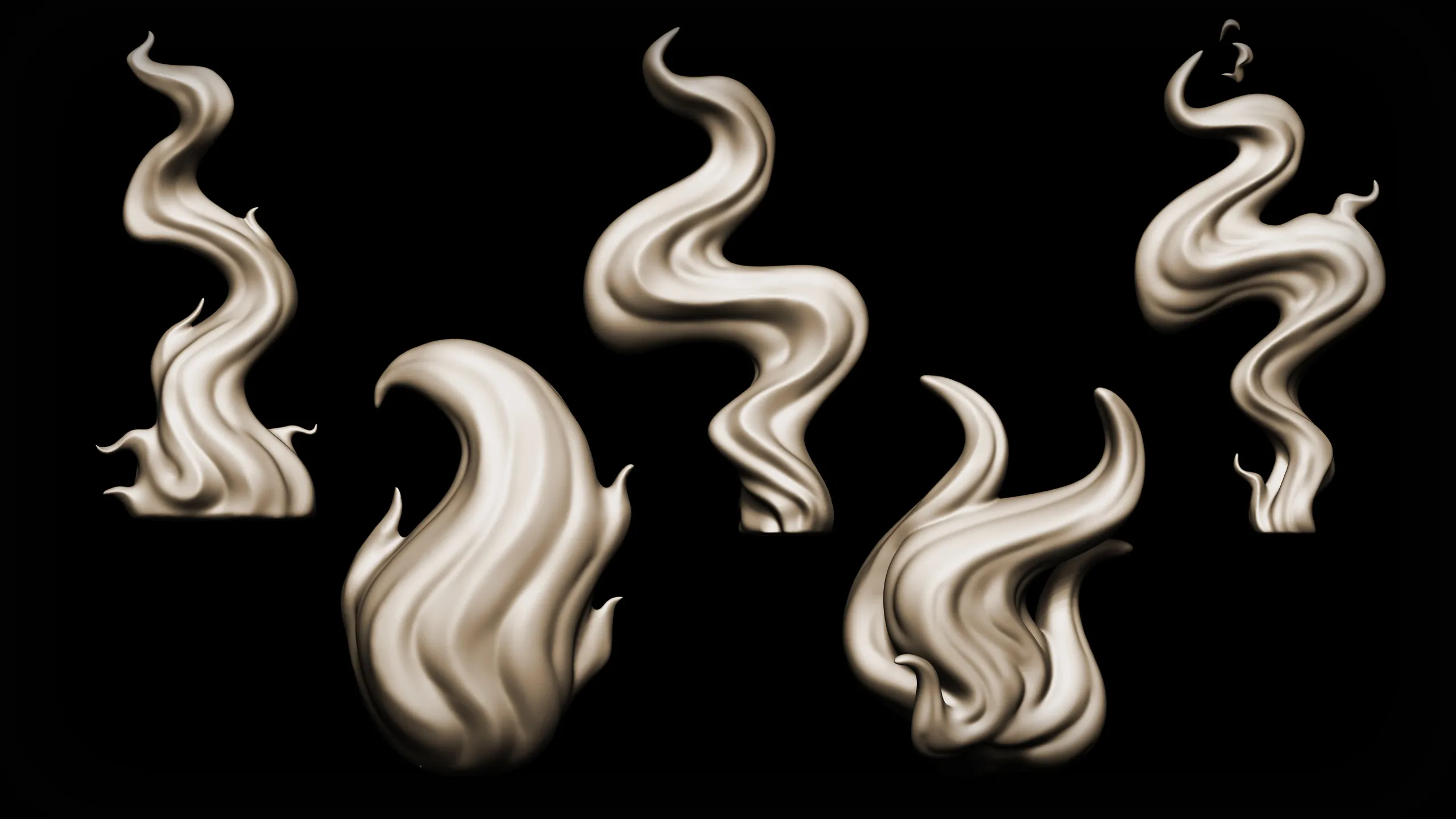 Zbrush + Blender 20 Flames Brushes FlippedNormals