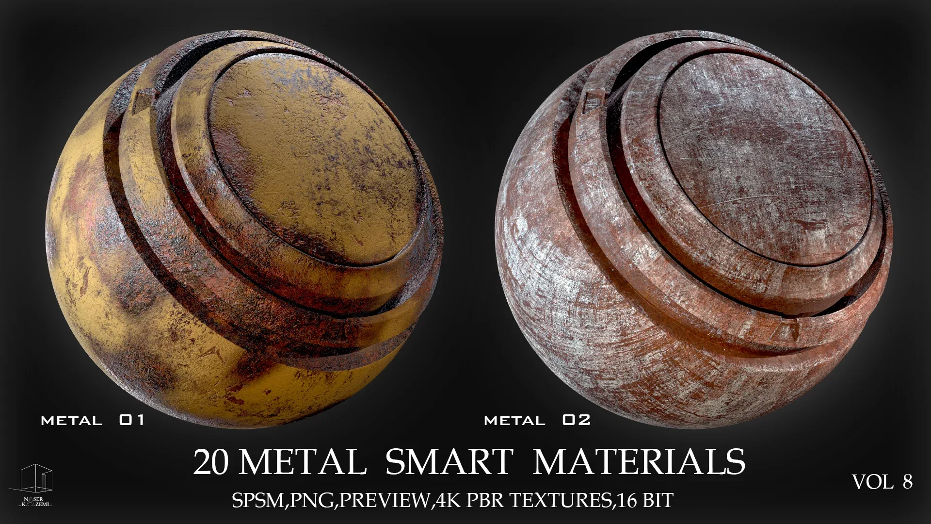 20 METAL SMART MATERIALS & PBR TEXTURES-VOL 8