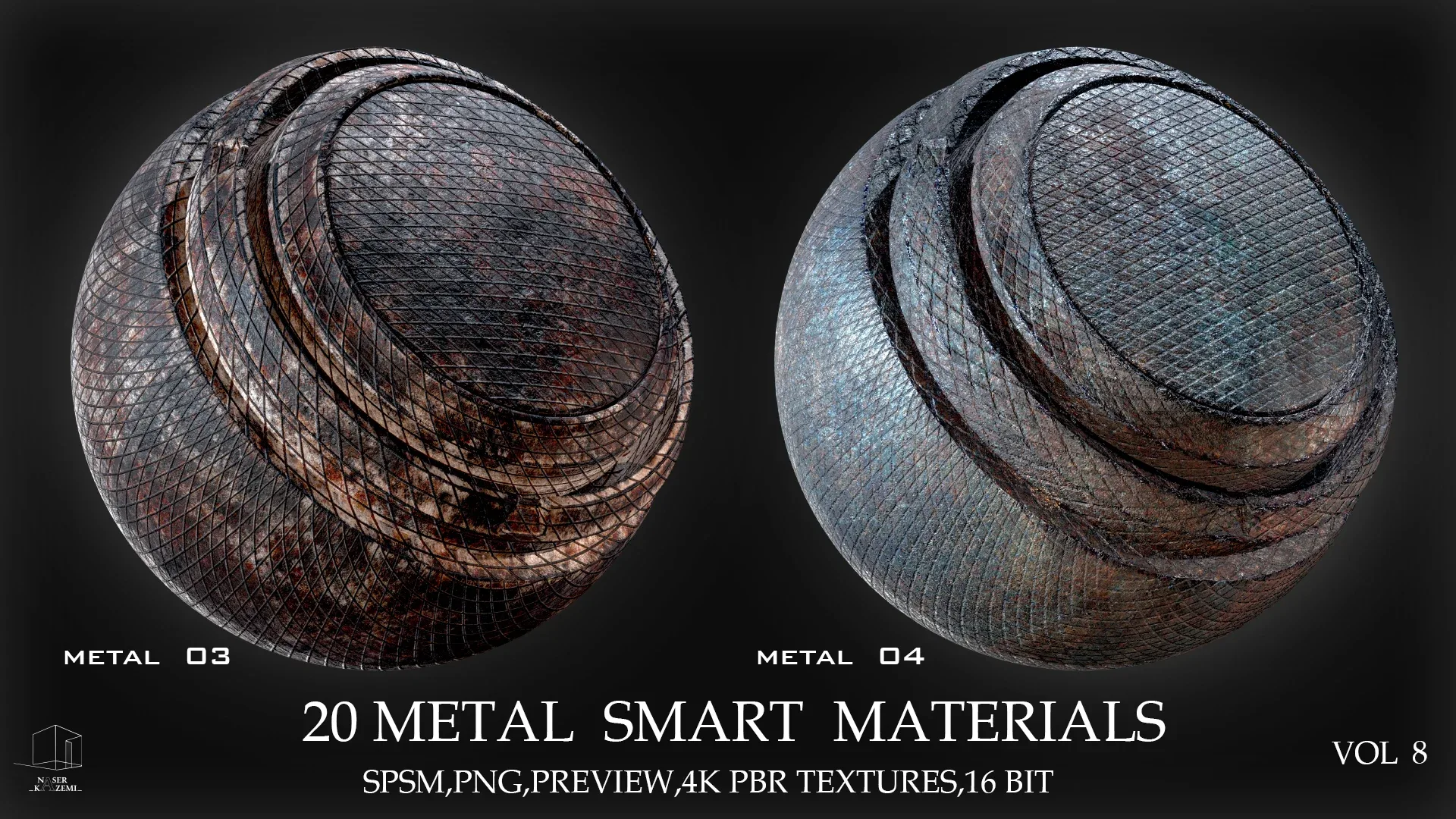 20 METAL SMART MATERIALS & PBR TEXTURES-VOL 8