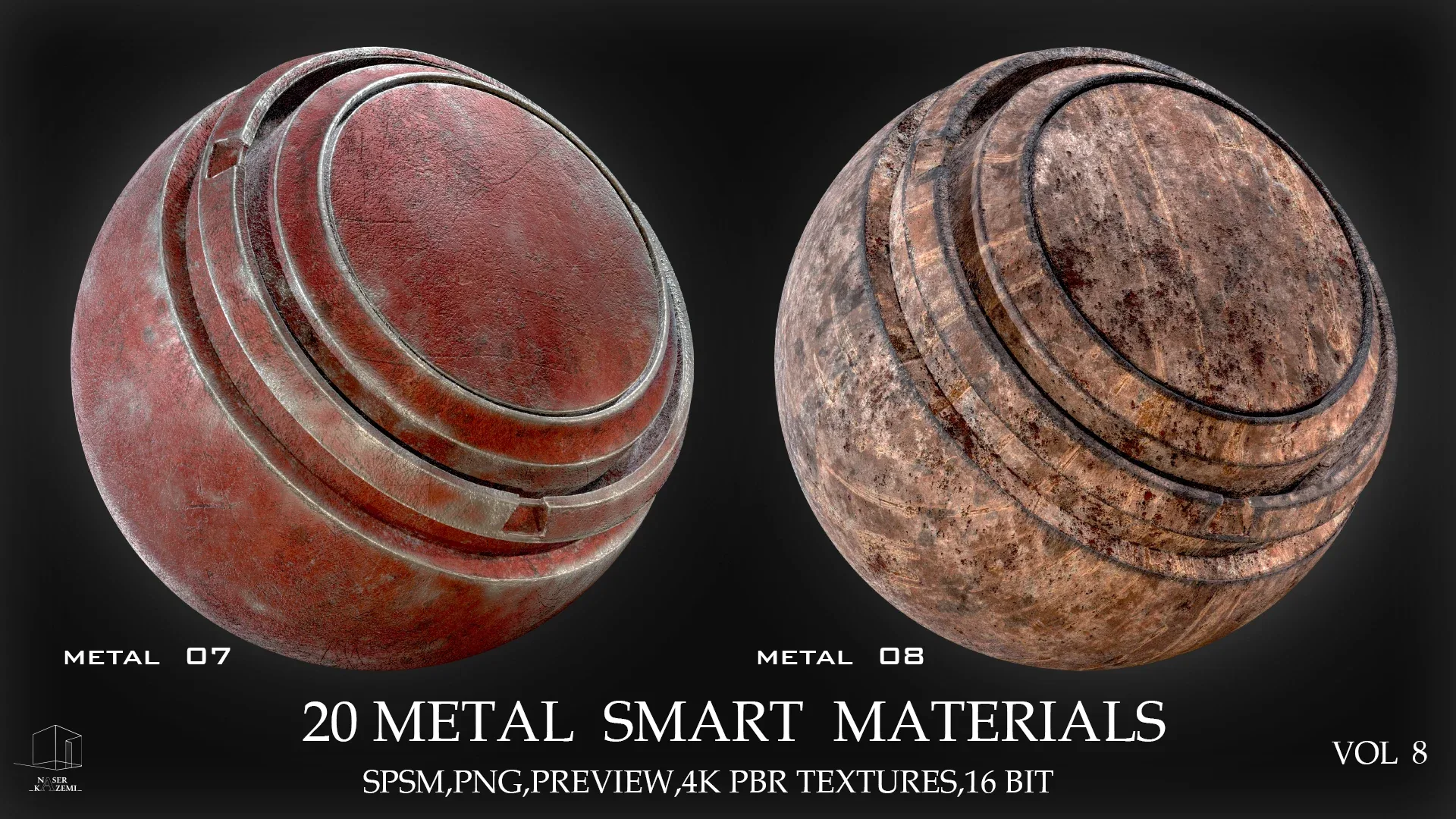 20 METAL SMART MATERIALS & PBR TEXTURES-VOL 8