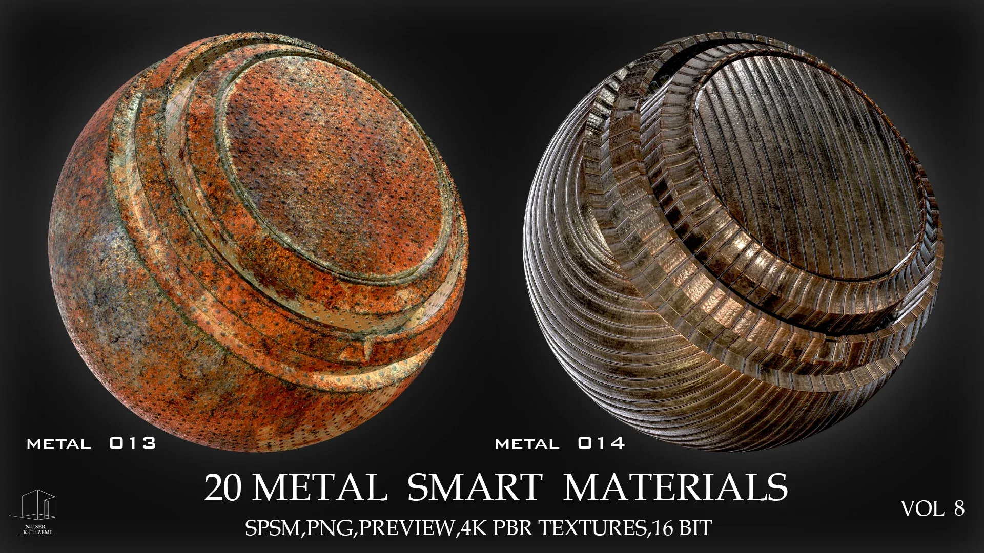 20 METAL SMART MATERIALS & PBR TEXTURES-VOL 8