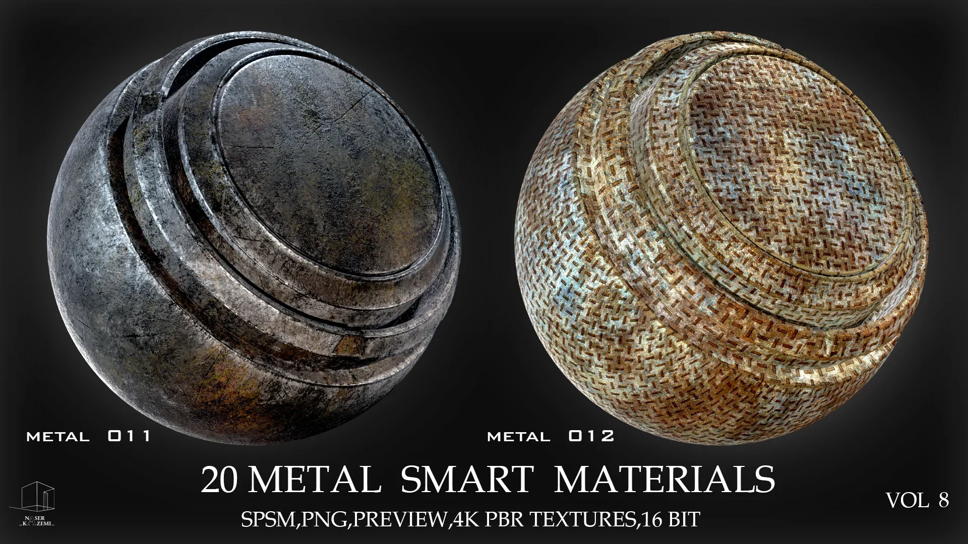 20 METAL SMART MATERIALS & PBR TEXTURES-VOL 8