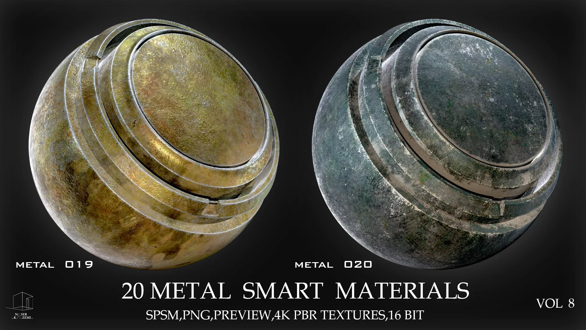 20 METAL SMART MATERIALS & PBR TEXTURES-VOL 8