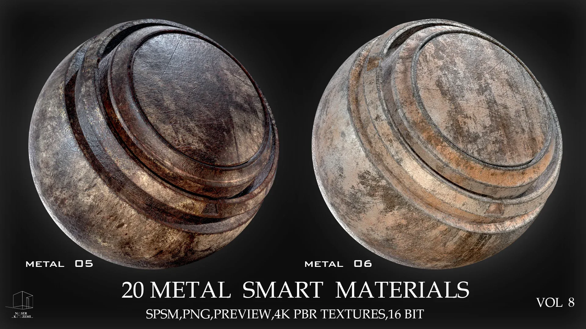 20 METAL SMART MATERIALS & PBR TEXTURES-VOL 8