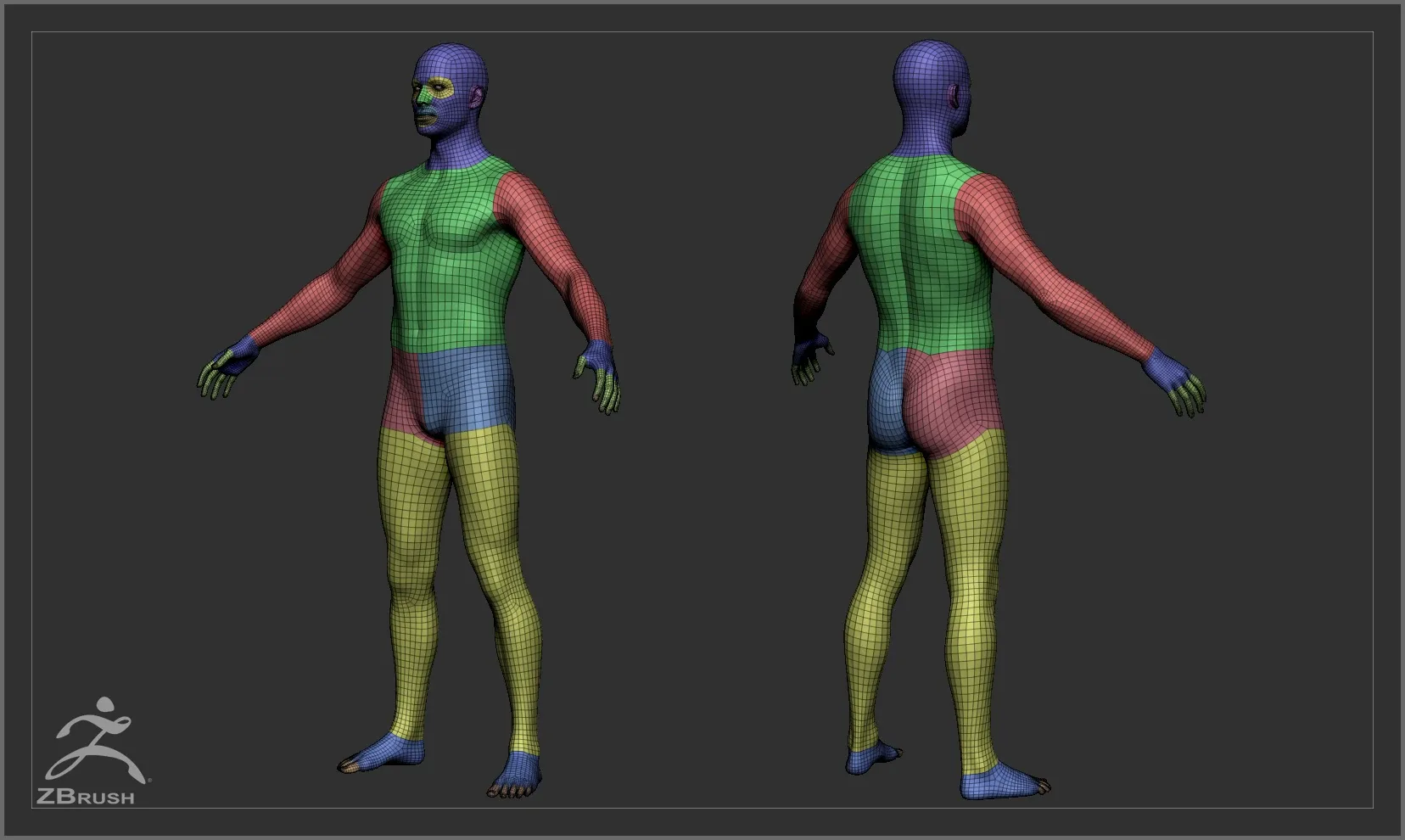 Average Body Lowpoly Basemesh Set