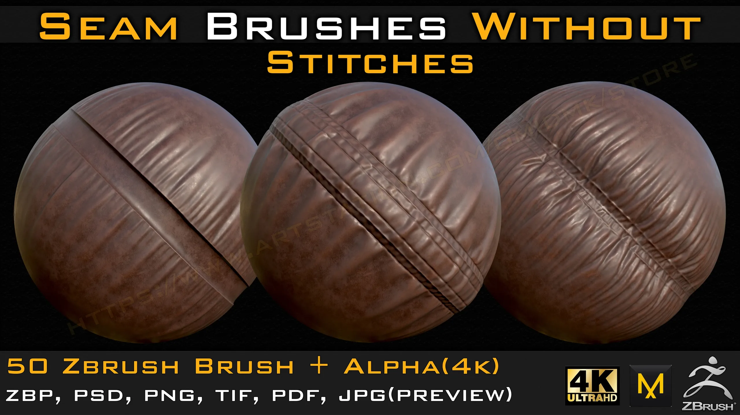 50 Seam Brushes Without Stitches (4k)+Alpha -Vol 06