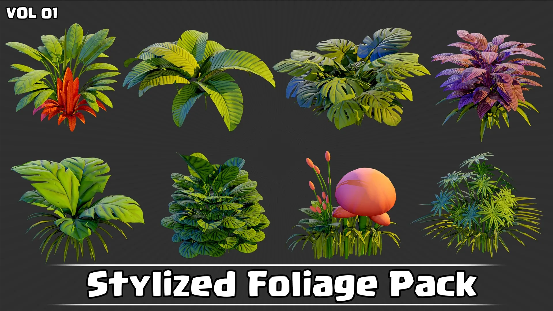 Stylized Foliage Pack Game Ready VOL01