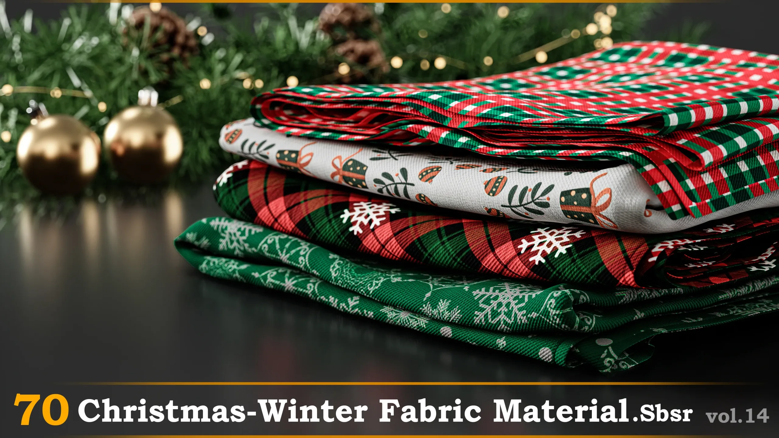 70 Christmas-Winter Fabric Material_Sbsar Vol.14