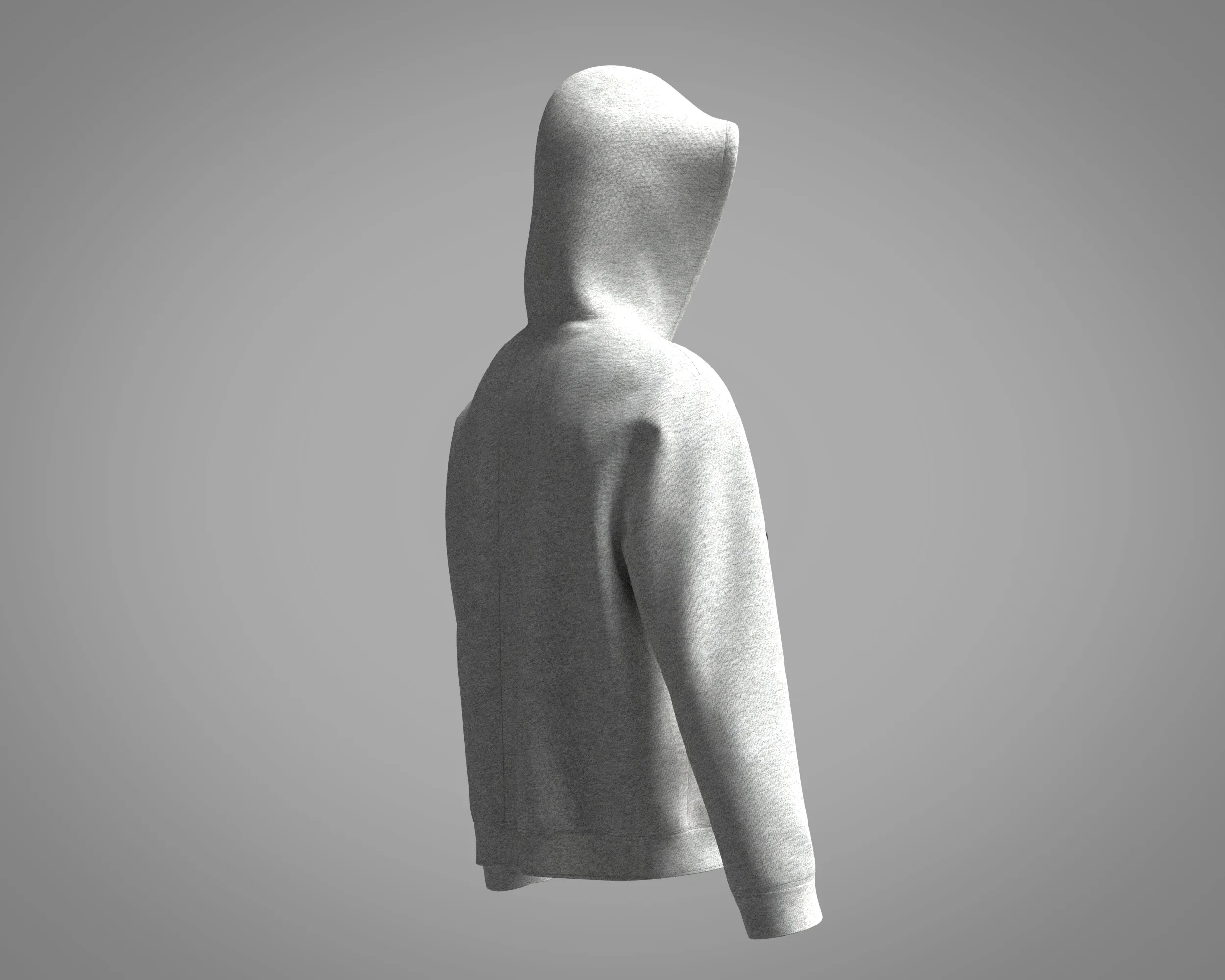 Mens Hoodie - Grey Melange | Marvelous / Clo3d / obj / fbx