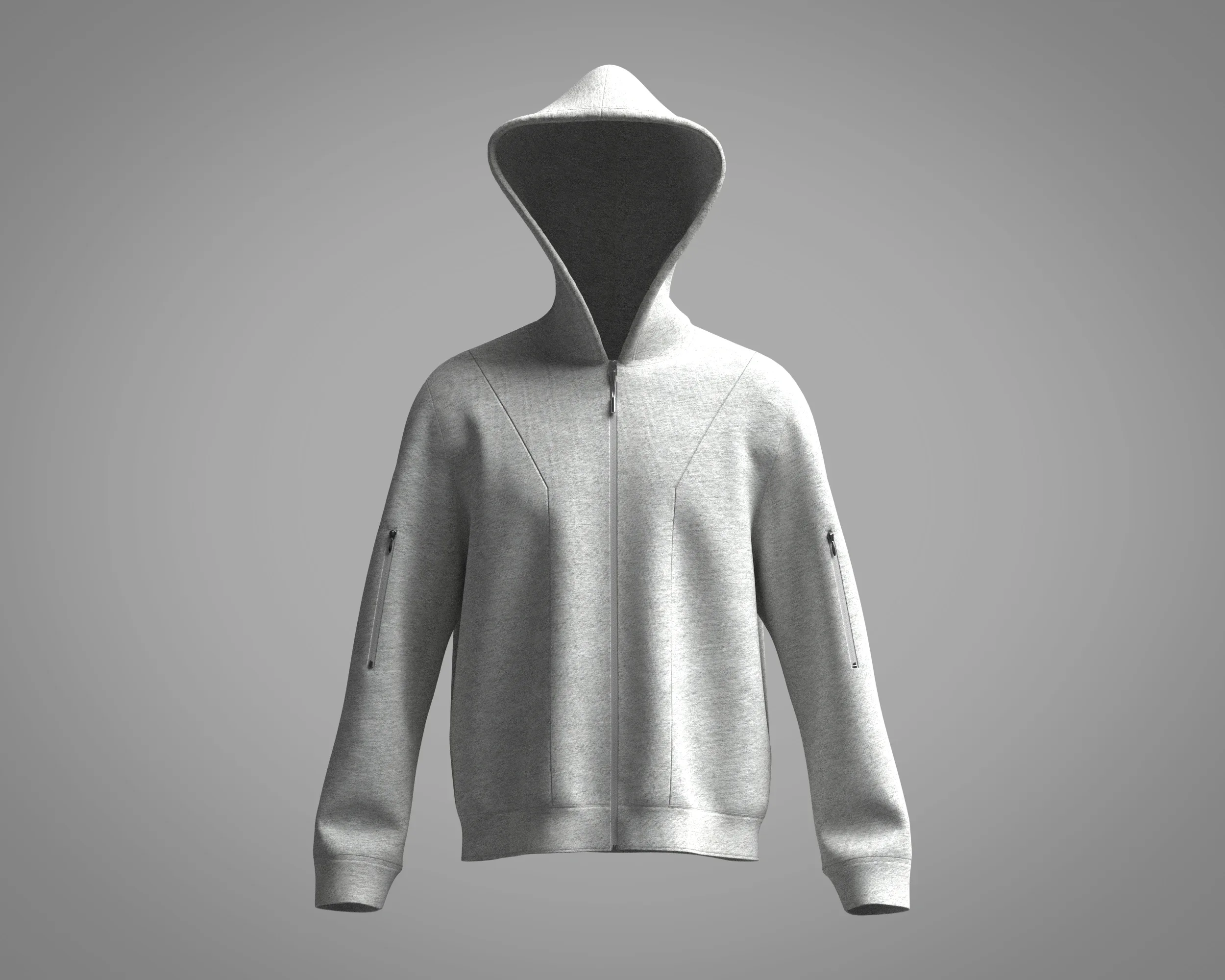 Mens Hoodie - Grey Melange | Marvelous / Clo3d / obj / fbx