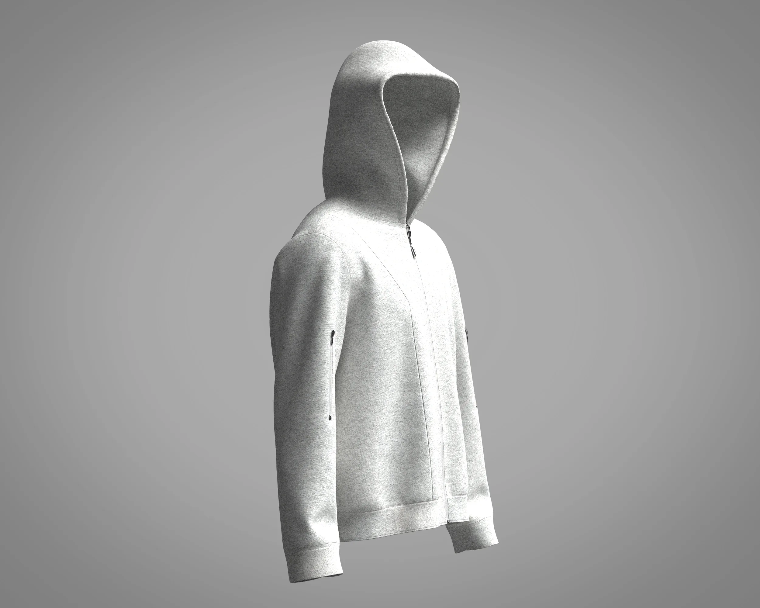 Mens Hoodie - Grey Melange | Marvelous / Clo3d / obj / fbx