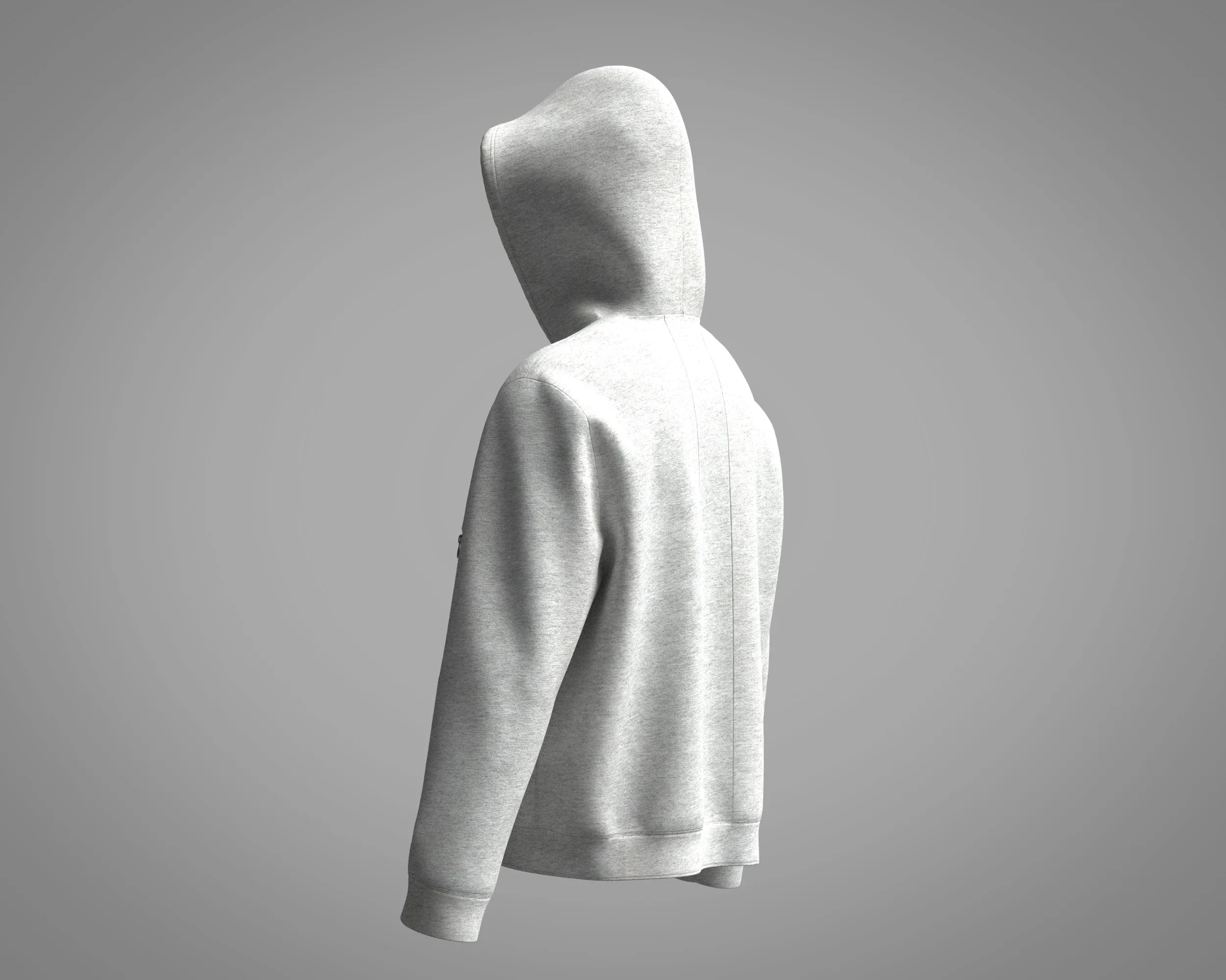 Mens Hoodie - Grey Melange | Marvelous / Clo3d / obj / fbx