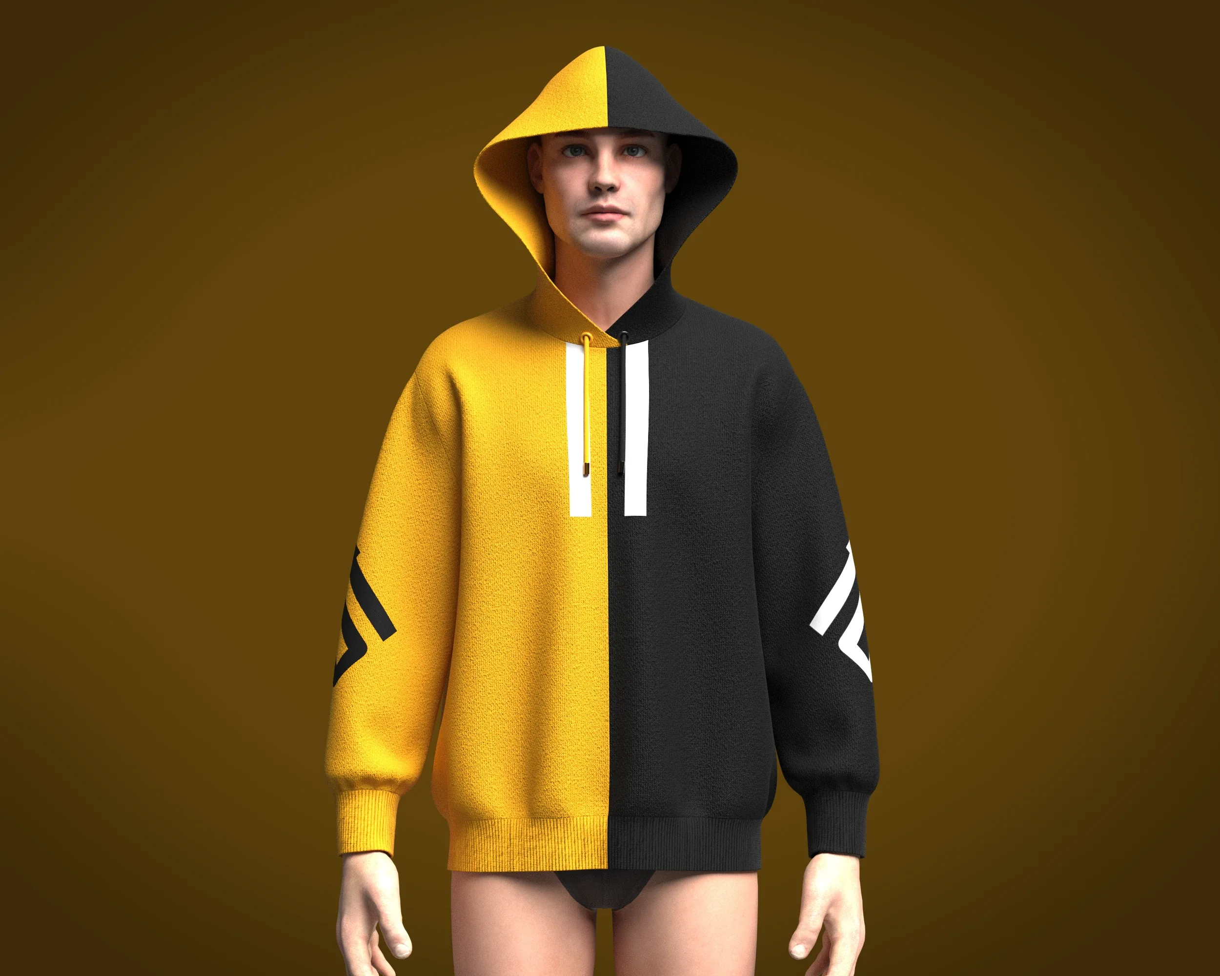 Mens Sports Hoodie | Marvelous / Clo3d / obj / fbx