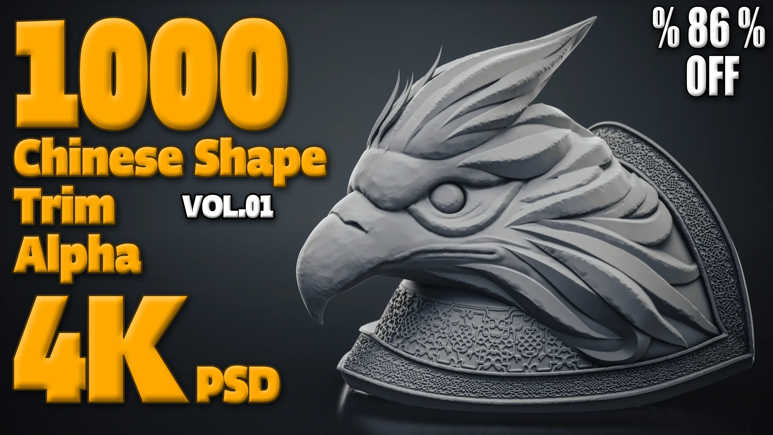 1000 Chinese Shape Trim Alpha + 4K + PSD + High Quality Vol.01