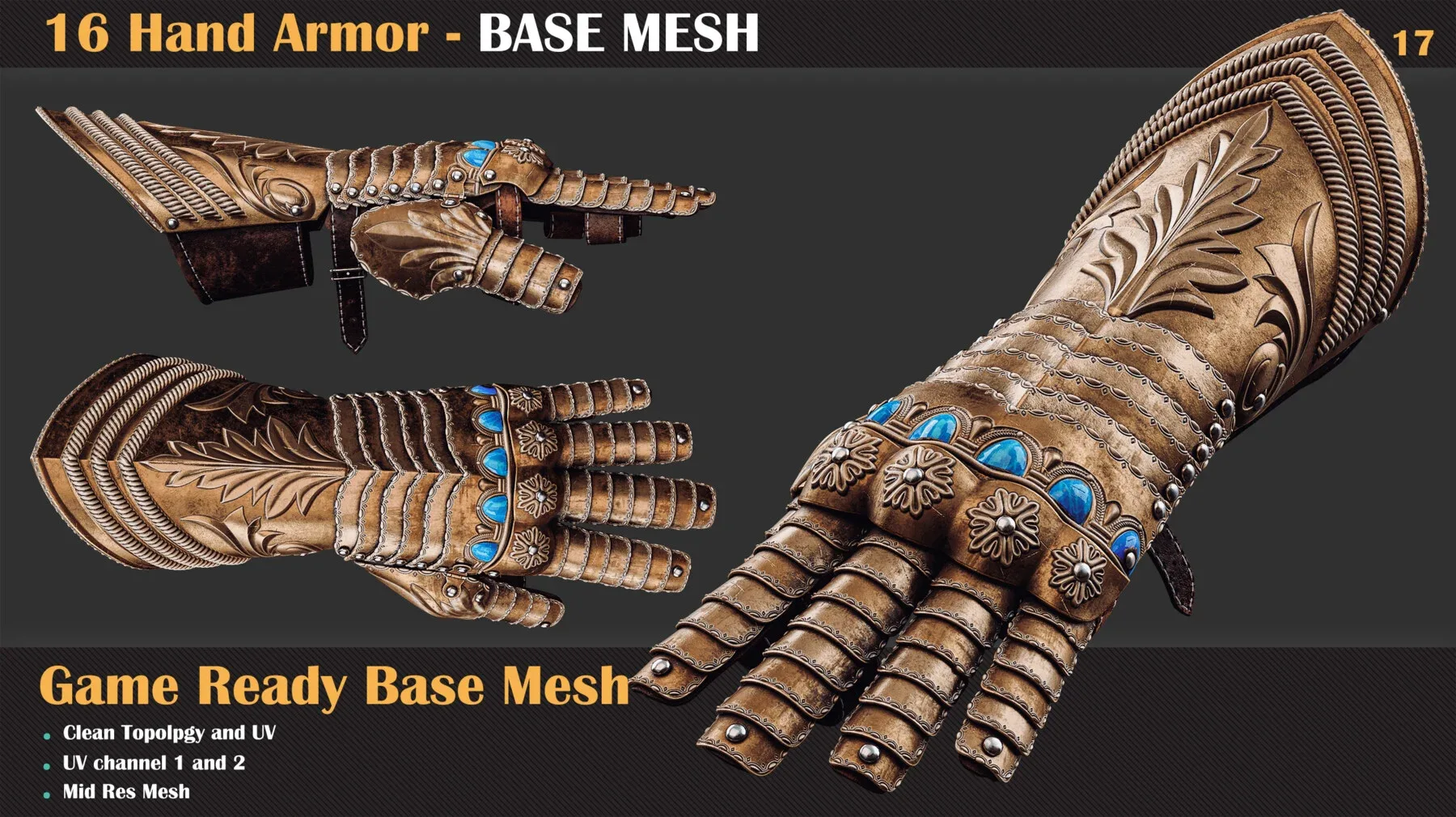 16 Hand Armor BASE MESH - VOL 19