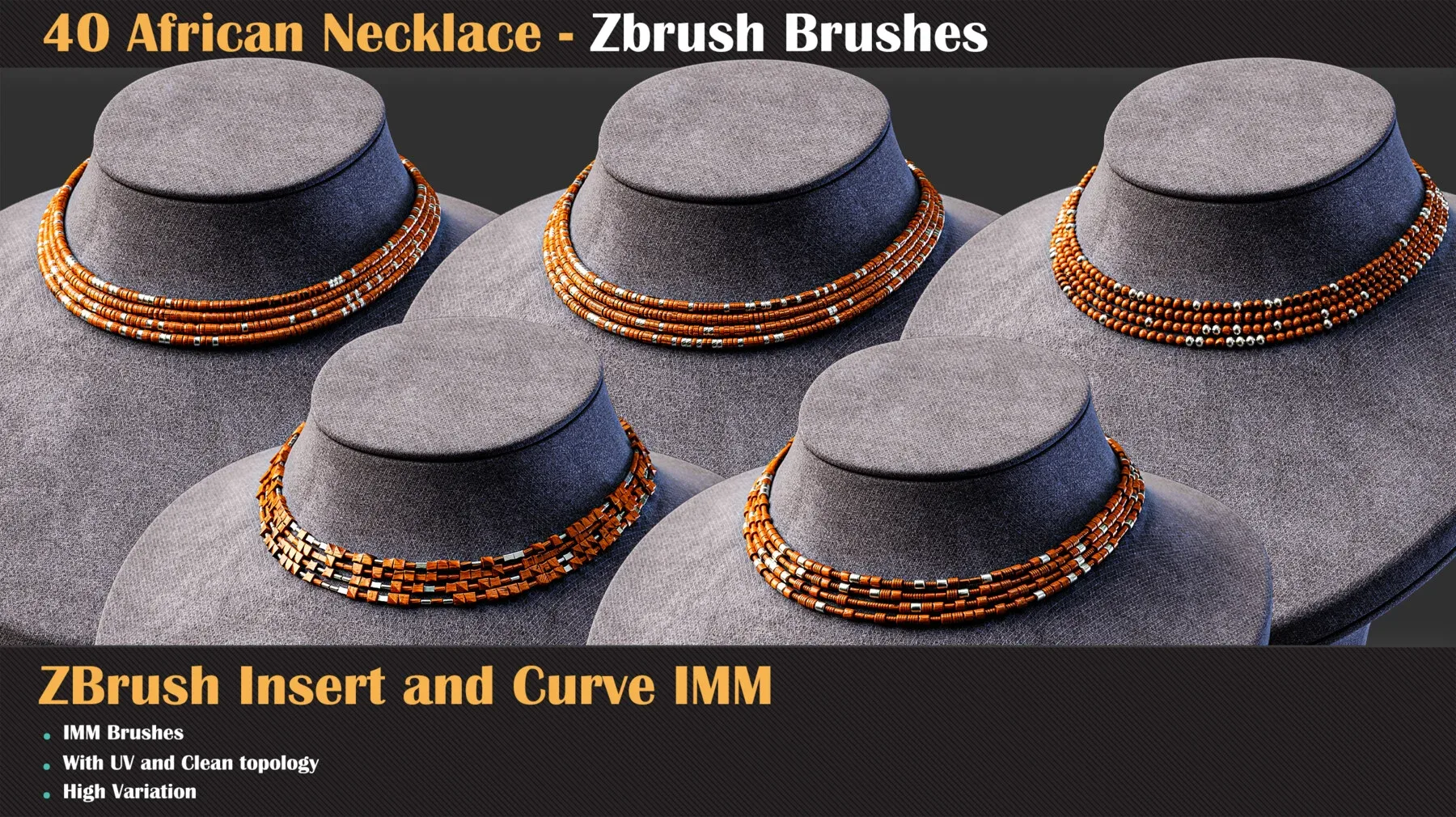 40 African Necklace ZBrush IMM Brushes