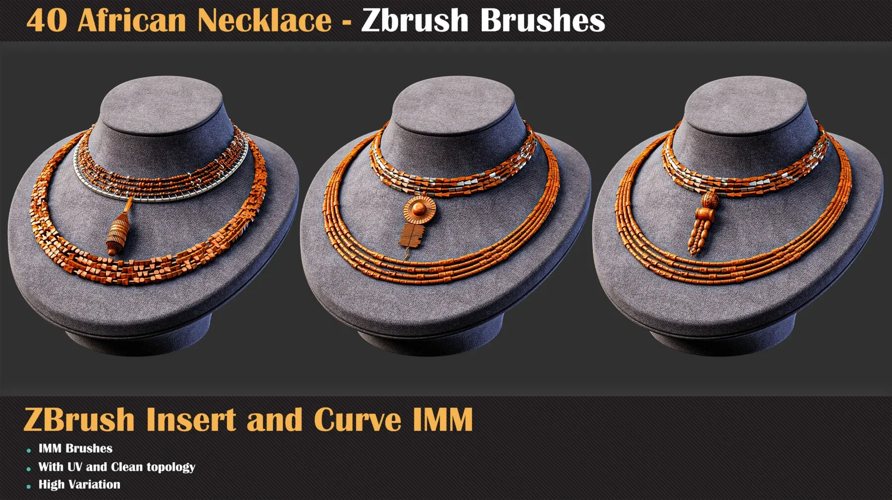 40 African Necklace ZBrush IMM Brushes