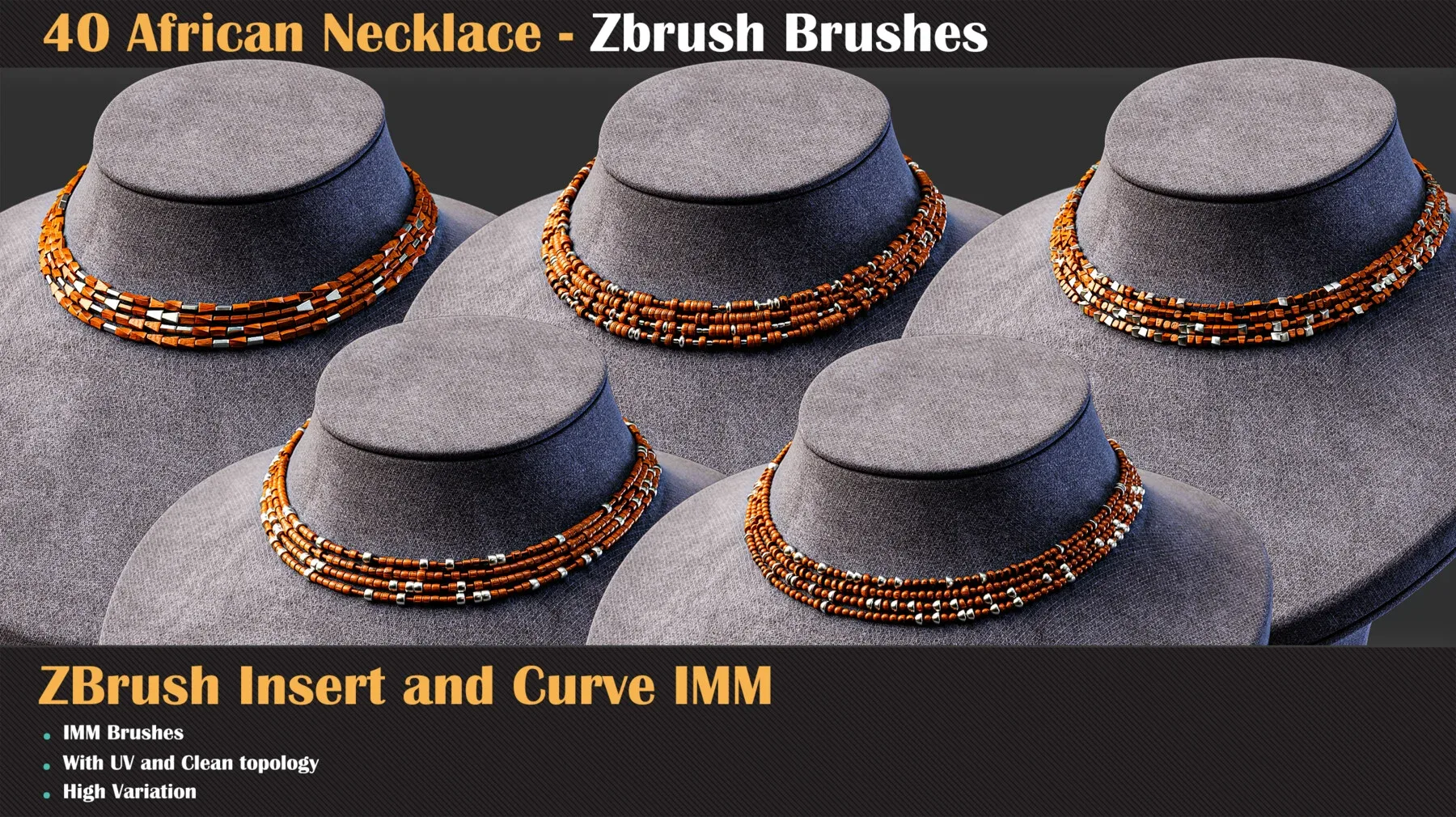 40 African Necklace ZBrush IMM Brushes