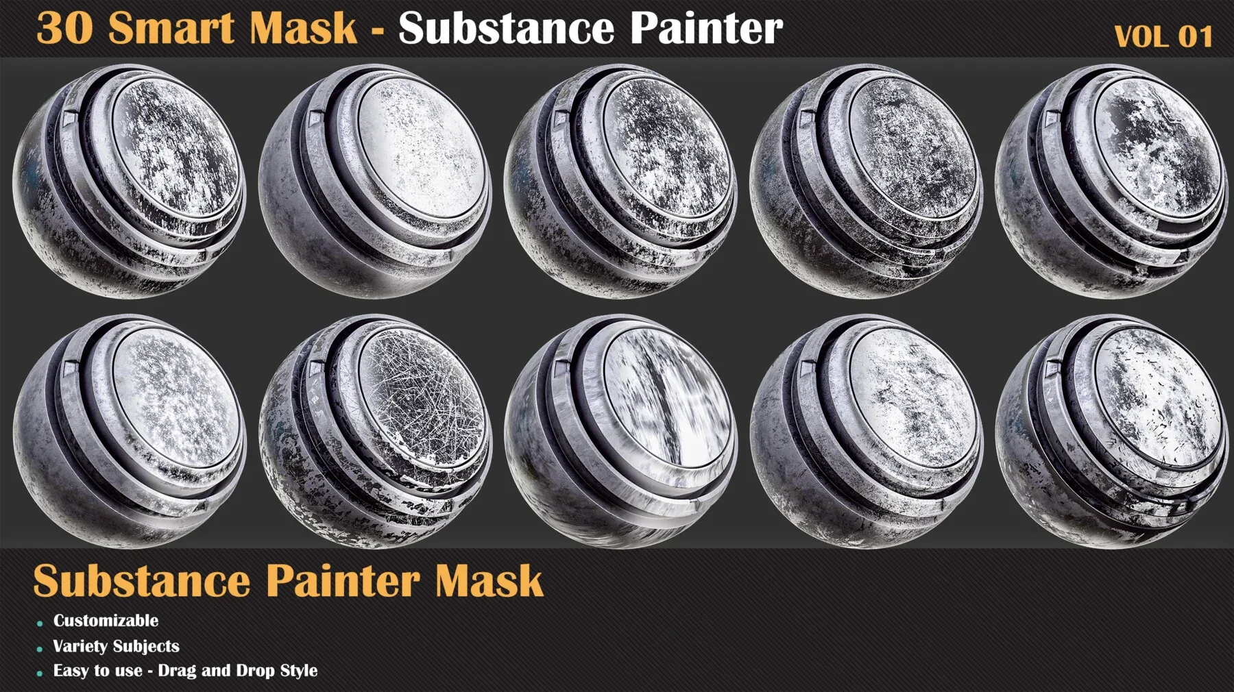 30 Substance Painter Smart-Mask Vol1