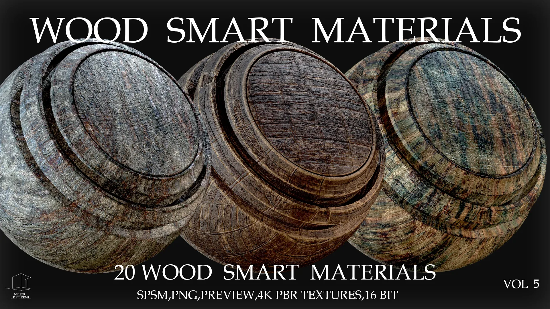 20 WOOD SMART MATERIALS & PBR TEXTURES-VOL 5