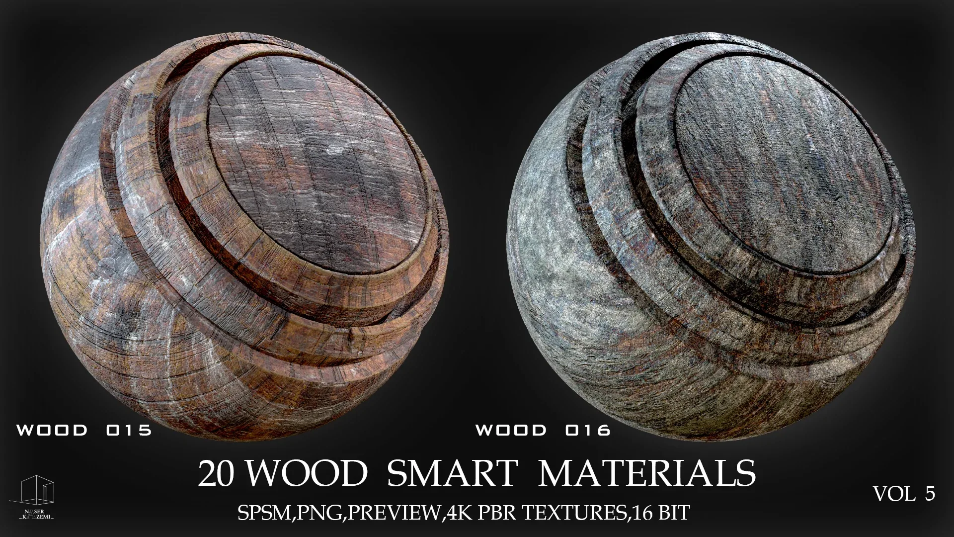 20 WOOD SMART MATERIALS & PBR TEXTURES-VOL 5