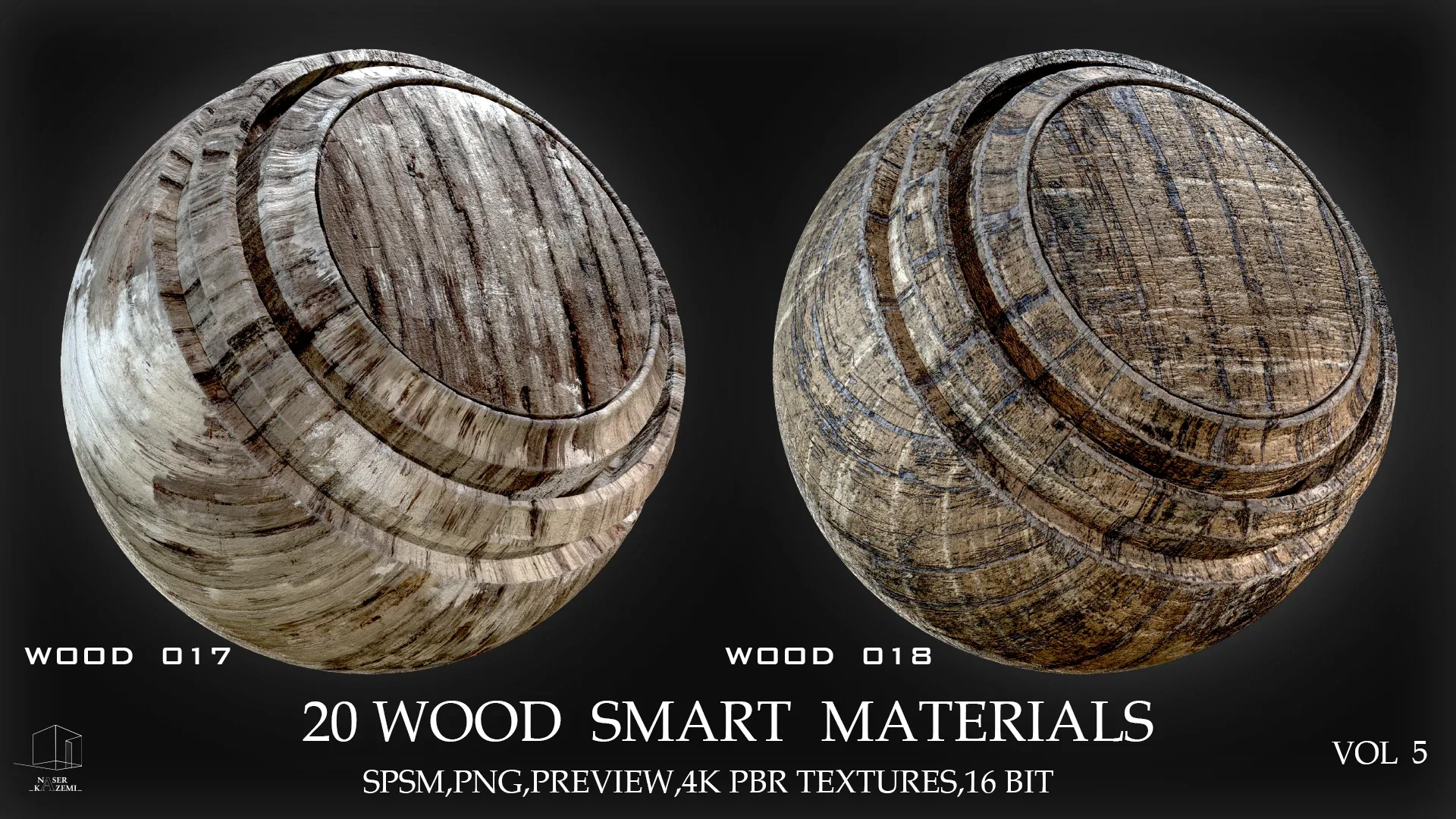 20 WOOD SMART MATERIALS & PBR TEXTURES-VOL 5