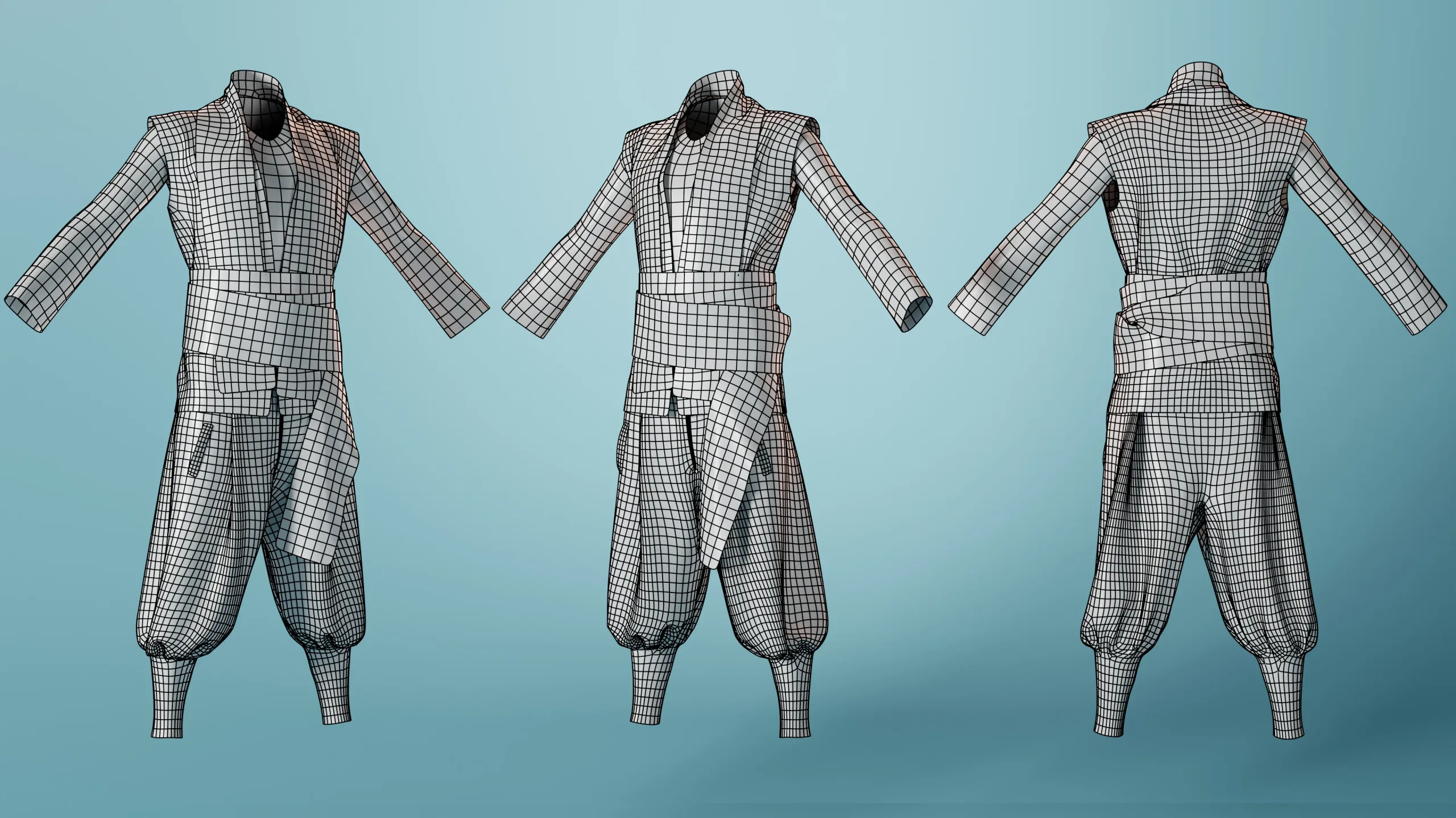 6 Male & Female Adventurer Clothes - Basemesh Models + Reference Images for texturing + Bonus + Project Files