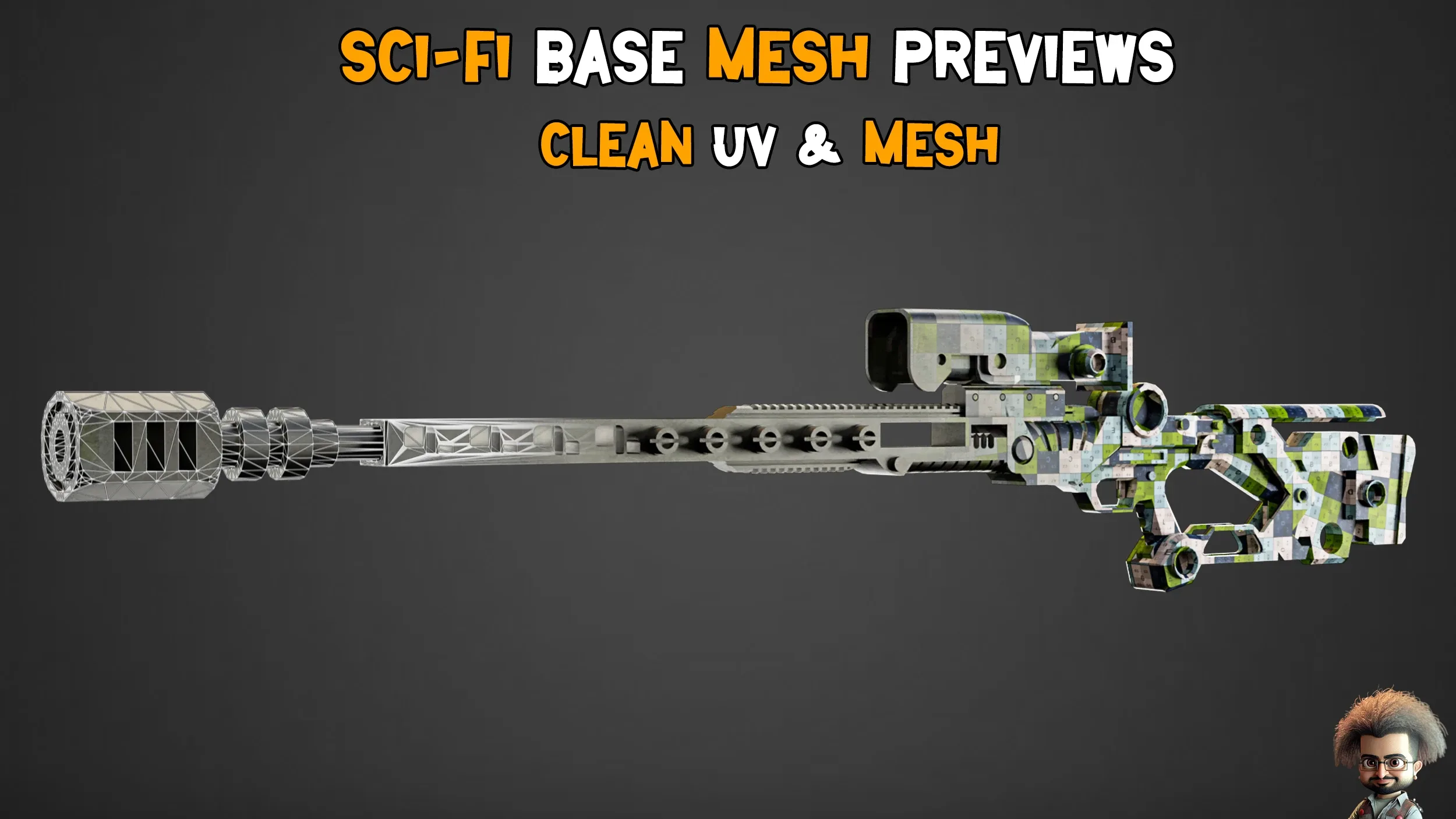 50 Sci-Fi Gun Base Mesh – Vol 05