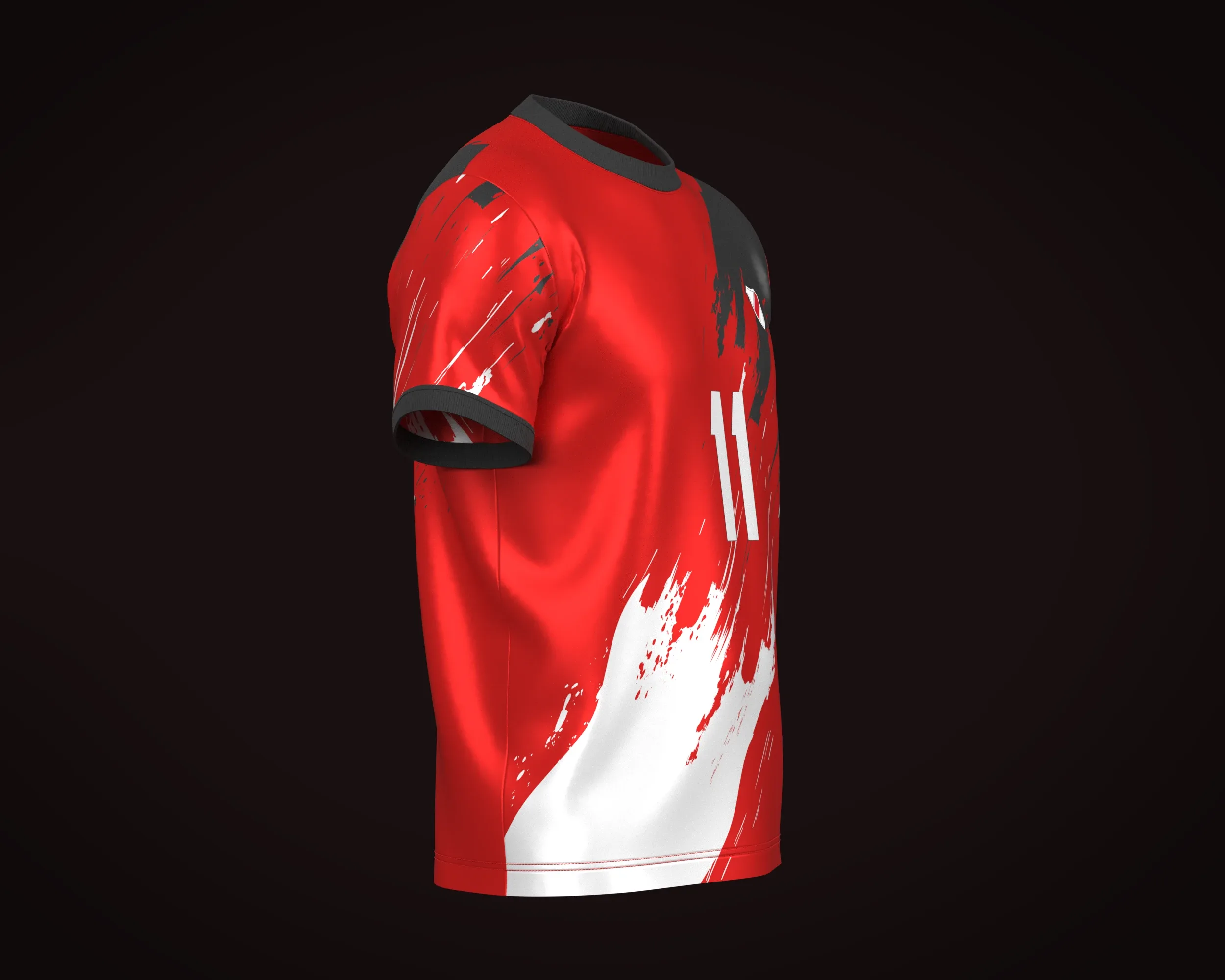 Soccer Football Red color Jersey Player-11 | Marvelous / Clo3d / obj / fbx