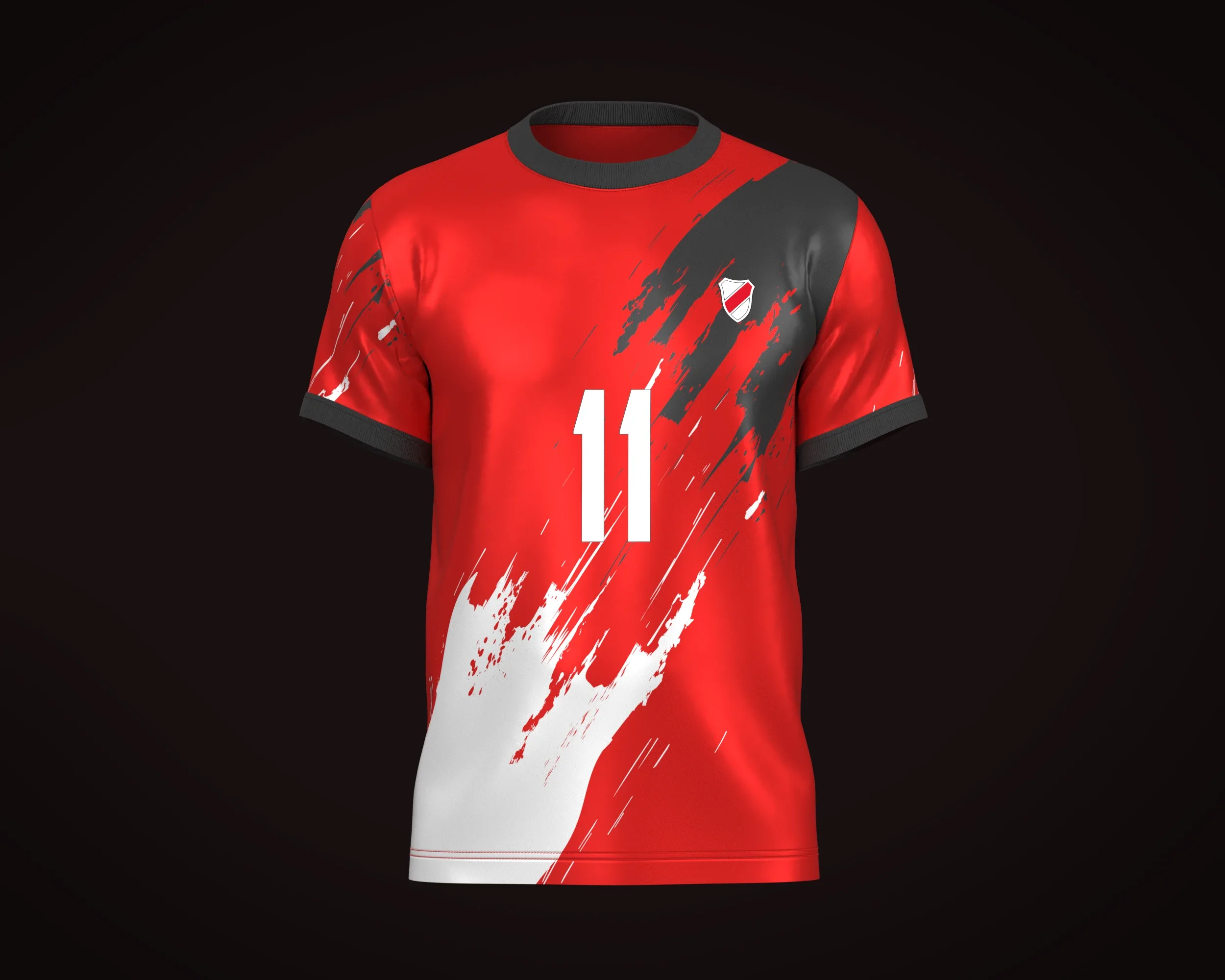 Soccer Football Red color Jersey Player-11 | Marvelous / Clo3d / obj / fbx