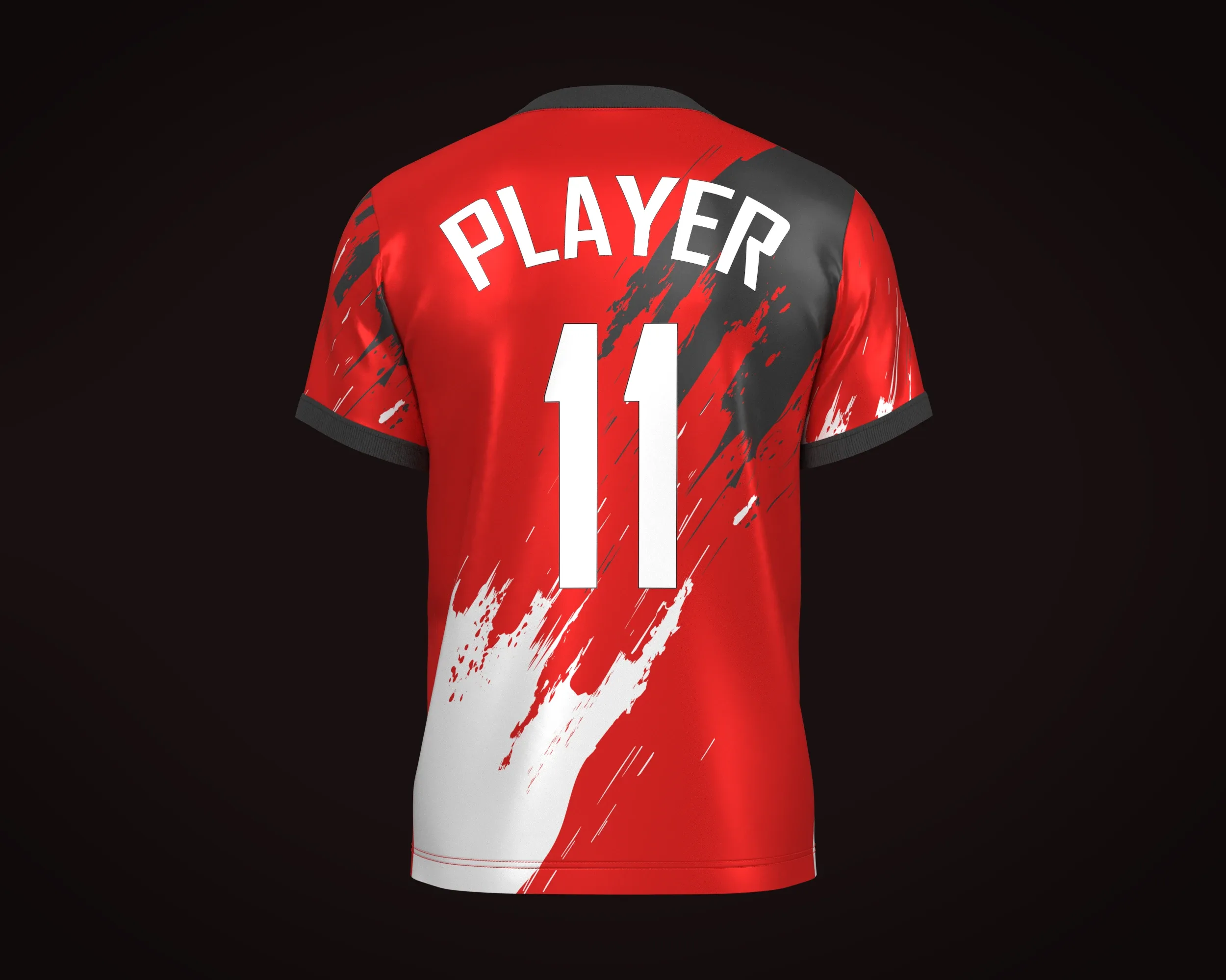 Soccer Football Red color Jersey Player-11 | Marvelous / Clo3d / obj / fbx