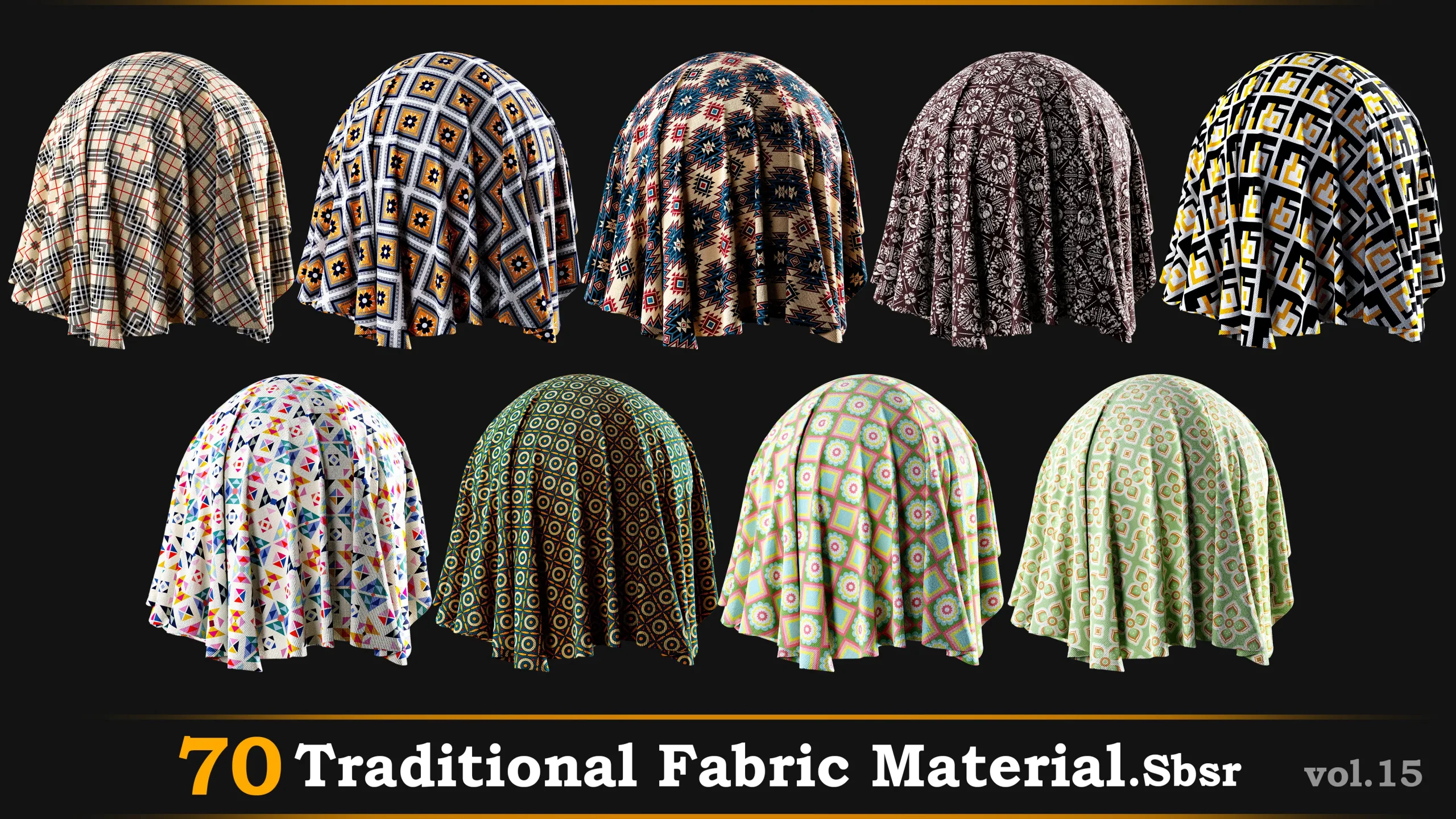 70 Fabric Material-Sbsr Vol.15 -Traditional and Geometric Design
