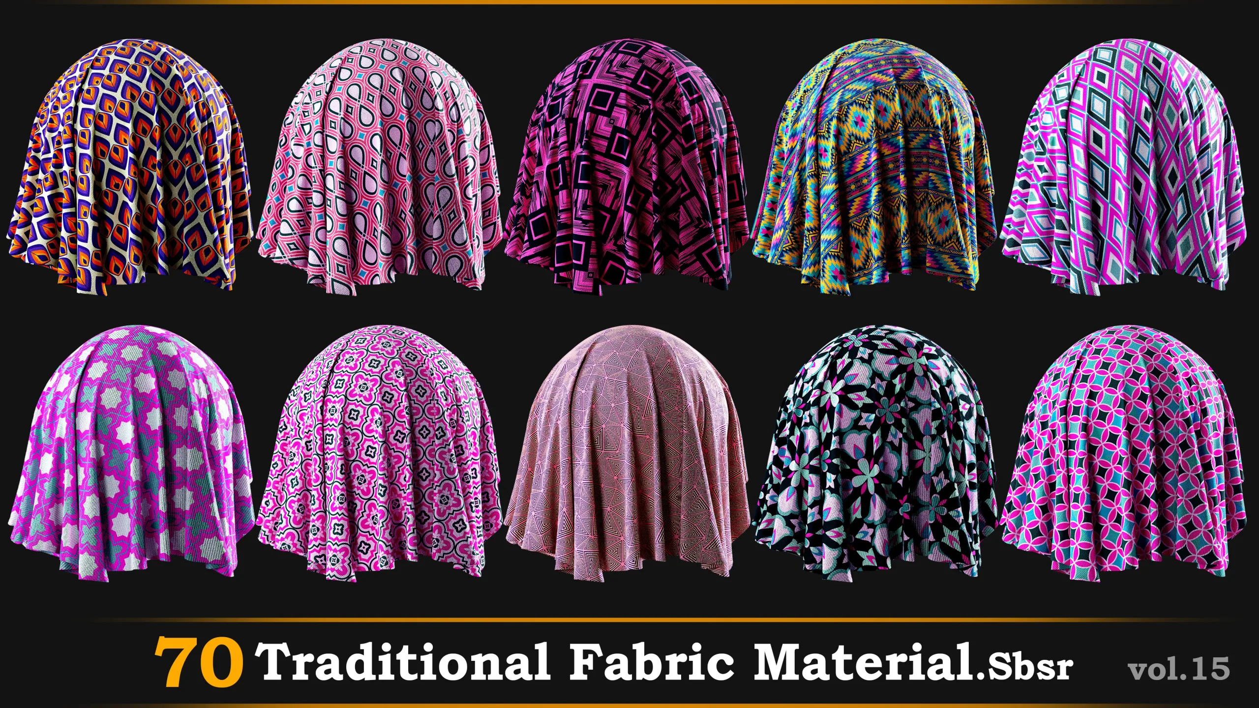 70 Fabric Material-Sbsr Vol.15 -Traditional and Geometric Design