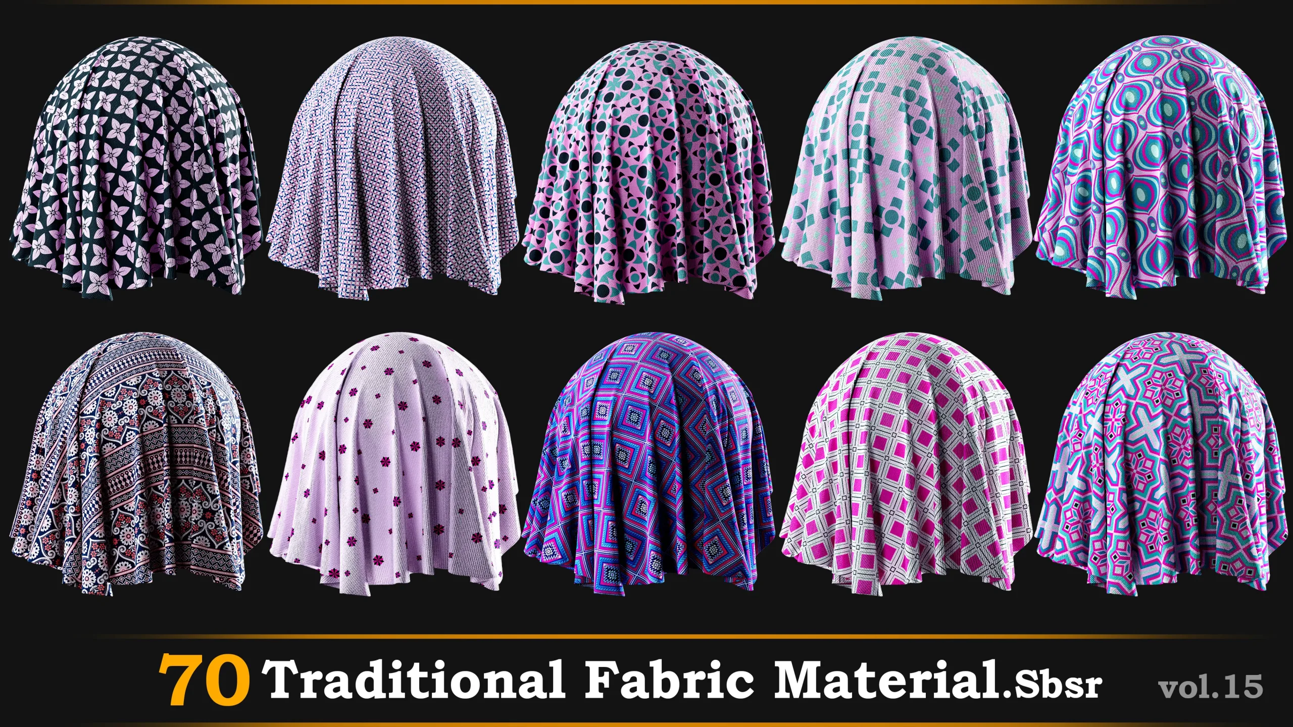 70 Fabric Material-Sbsr Vol.15 -Traditional and Geometric Design