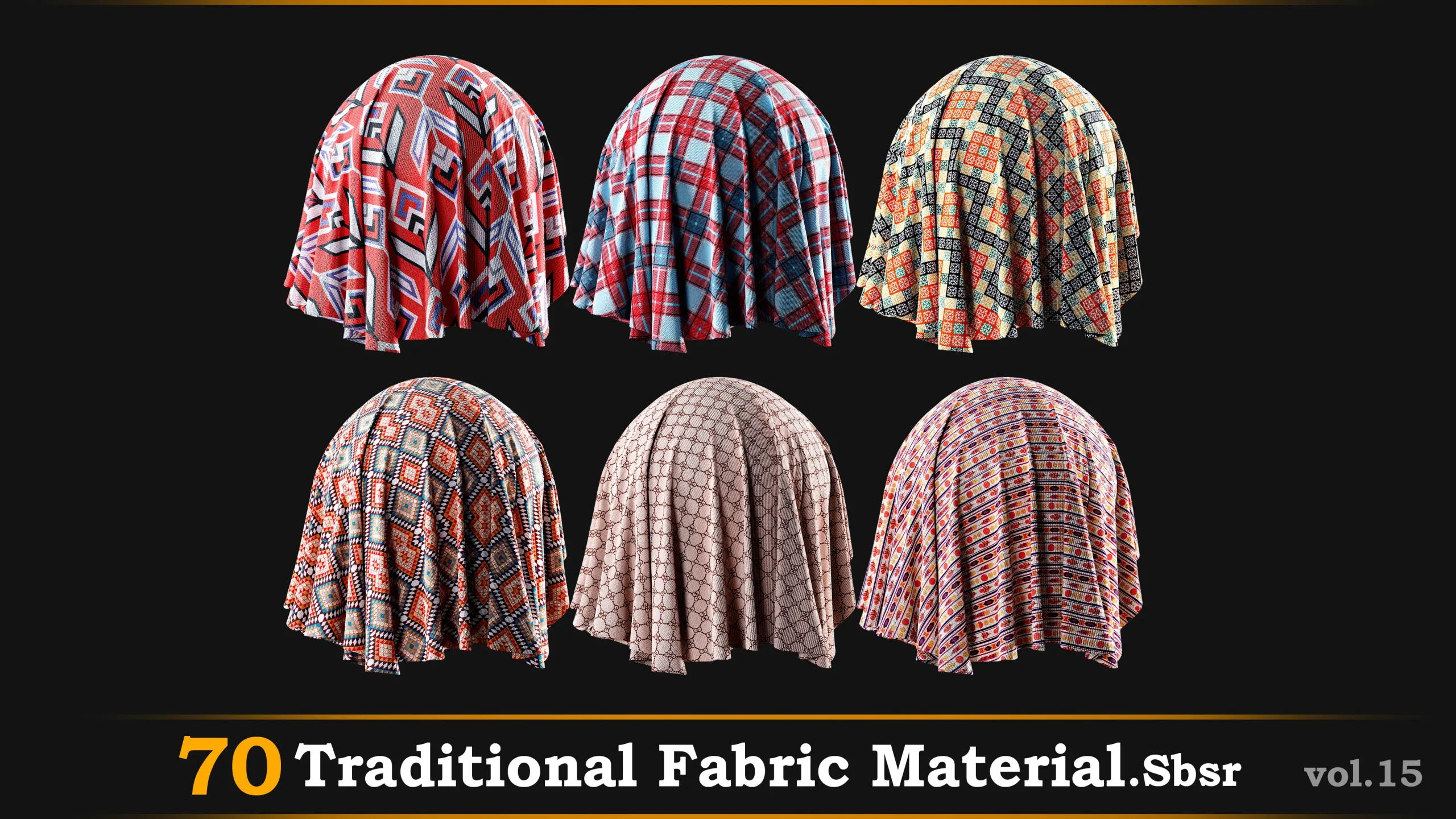 70 Fabric Material-Sbsr Vol.15 -Traditional and Geometric Design