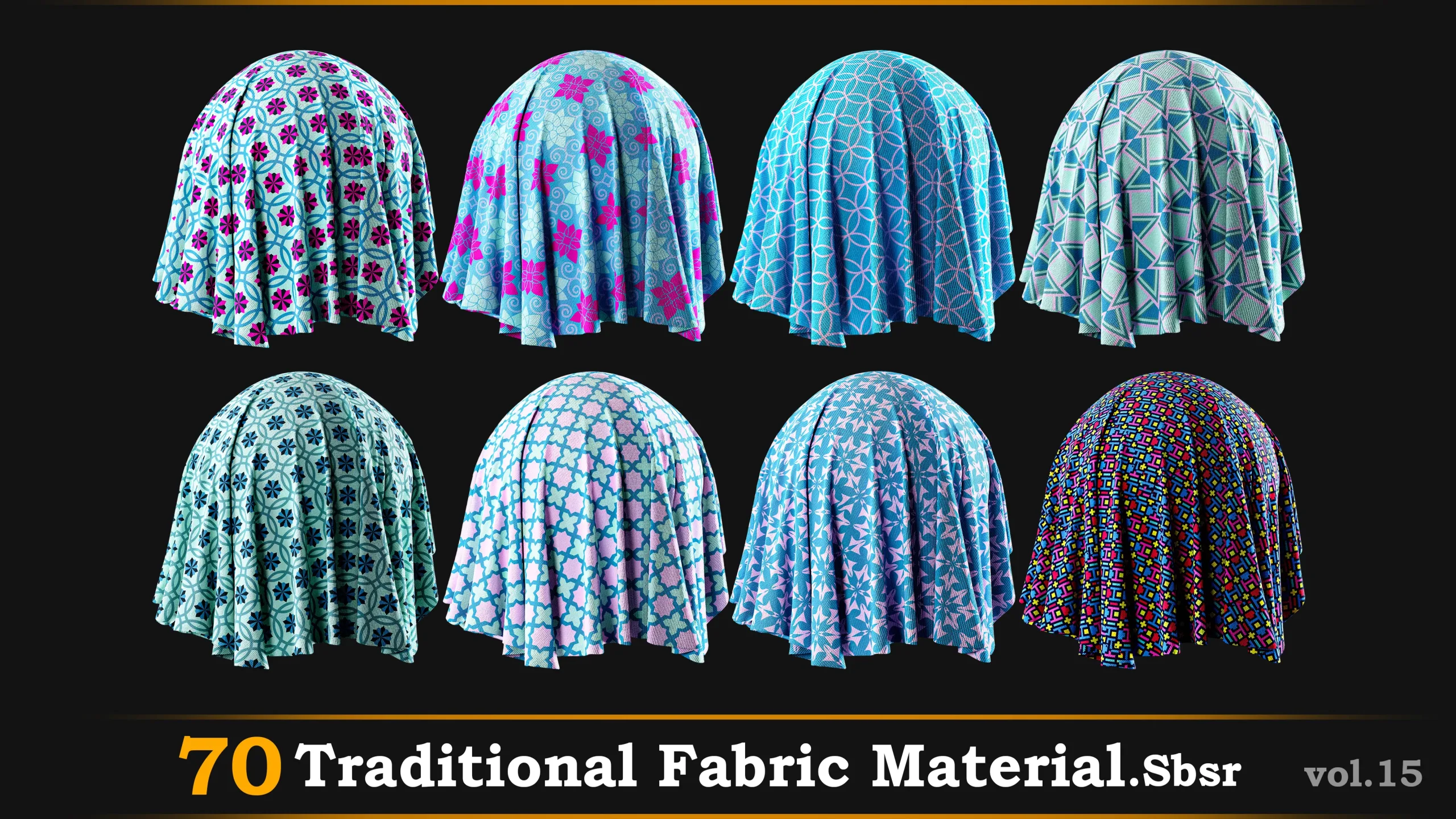 70 Fabric Material-Sbsr Vol.15 -Traditional and Geometric Design