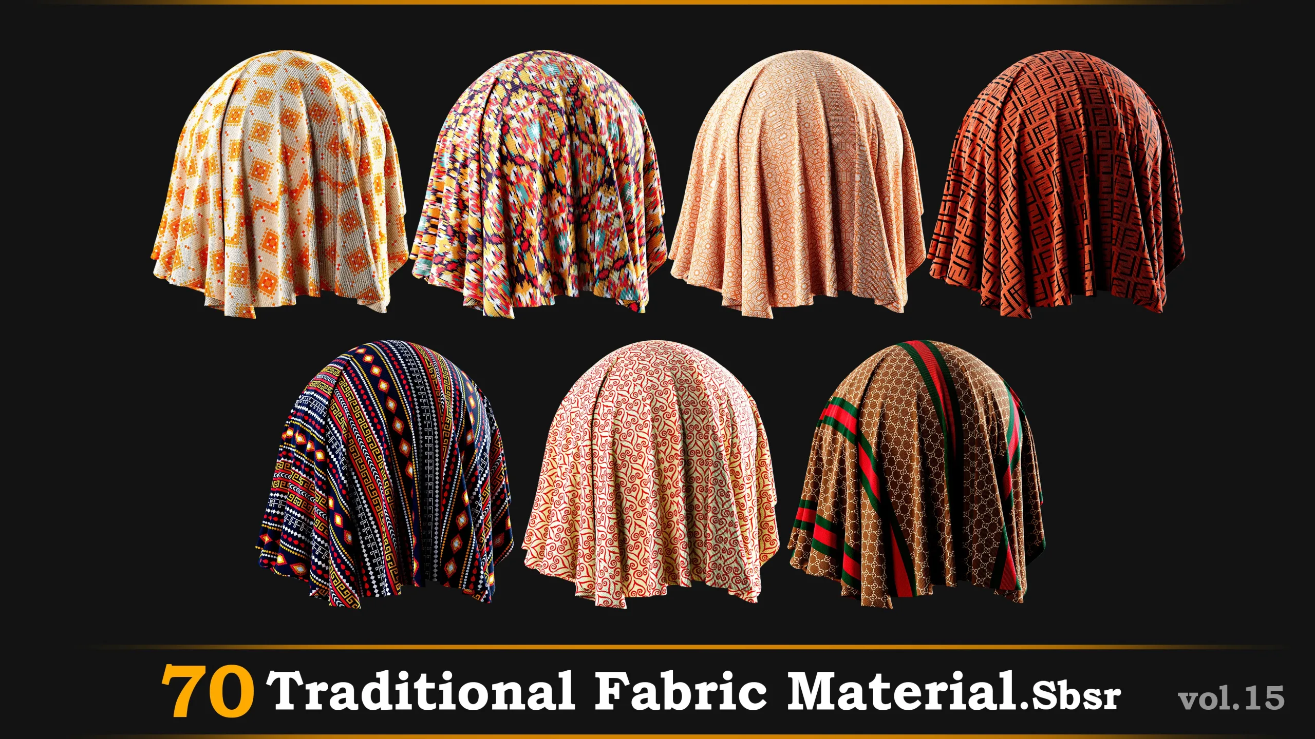 70 Fabric Material-Sbsr Vol.15 -Traditional and Geometric Design