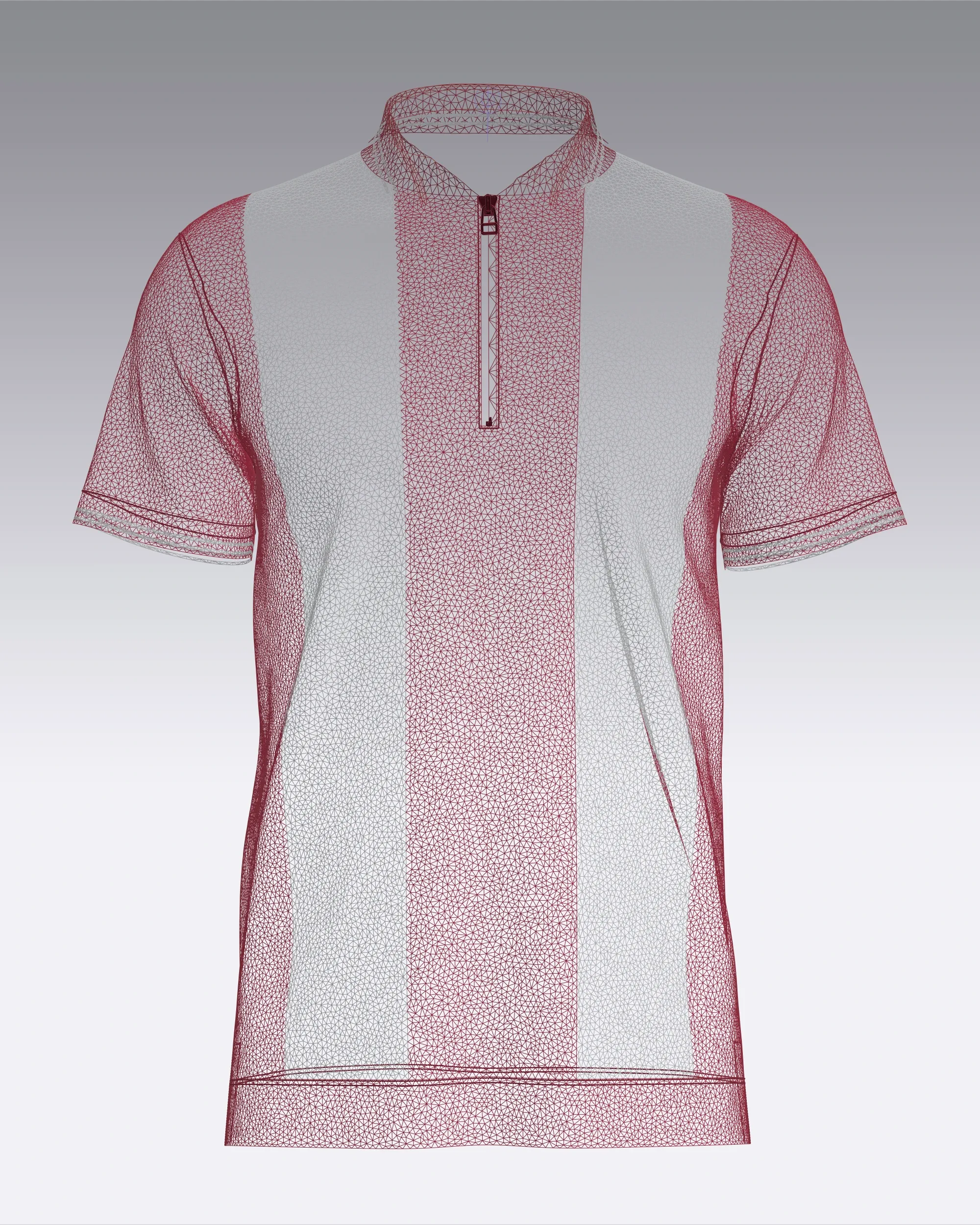 HALF-ZIP STRIPED POLO T-SHIRT | Marvelous / Clo3d / obj / fbx