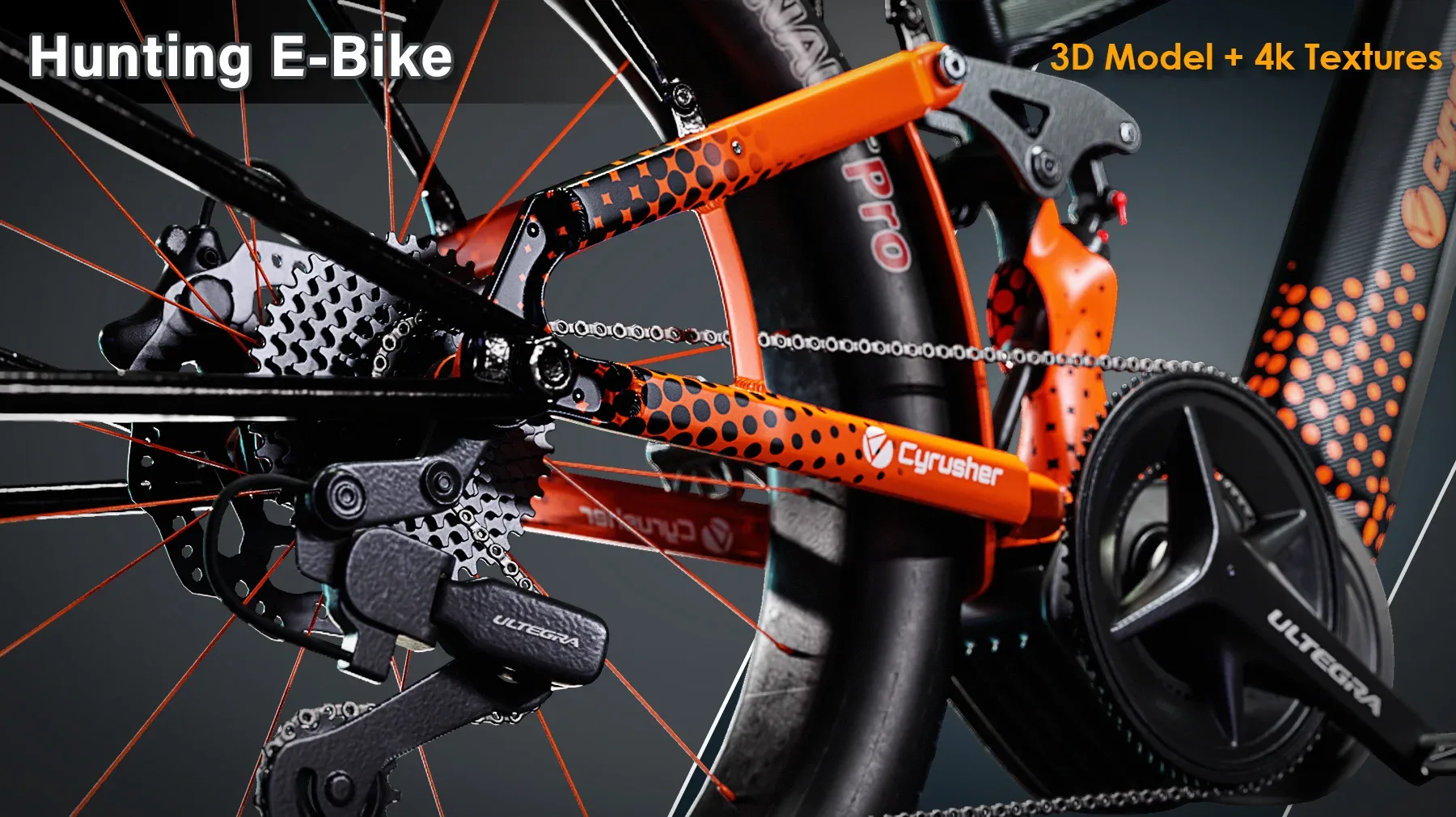 Hunting E-Bike / 3D Model + 4K Textures