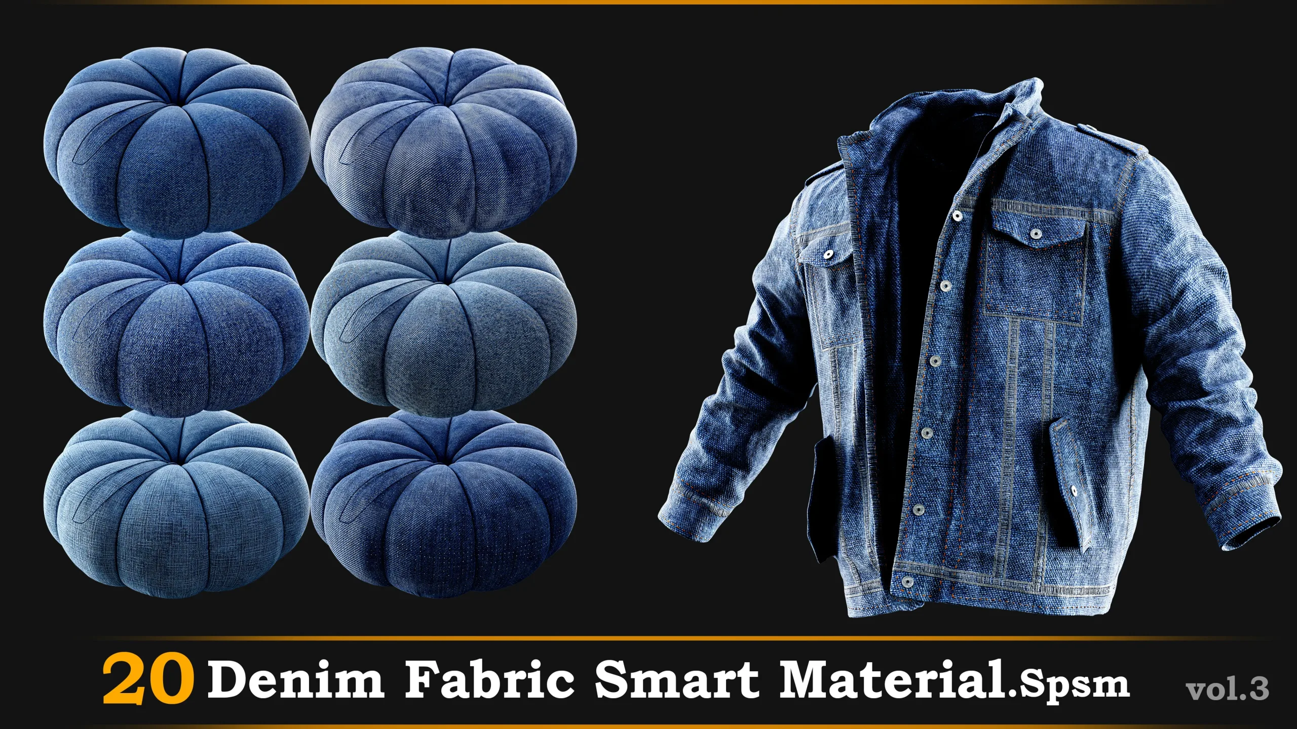 20 Denim Fabric Material-Spsm Vol.3